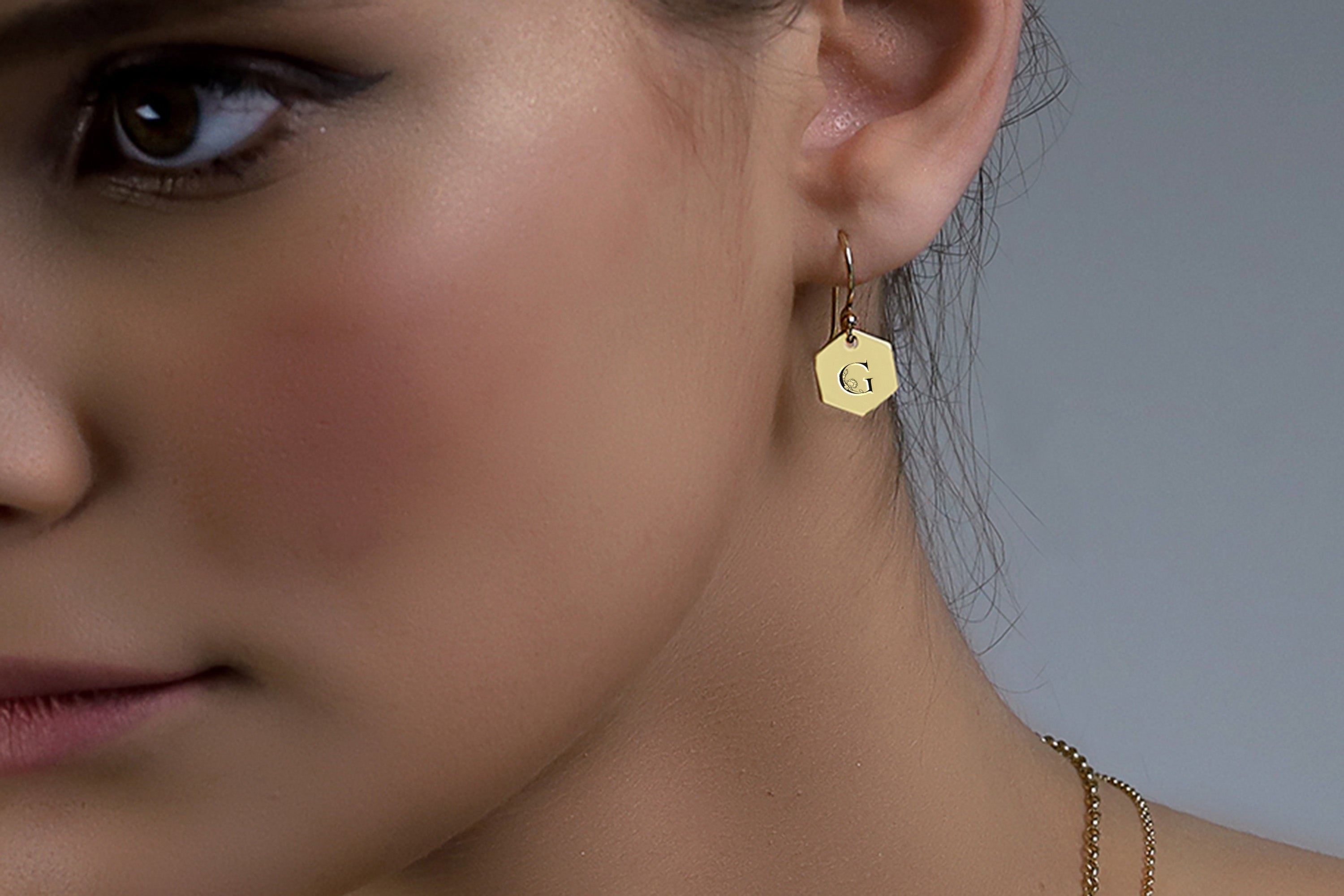 Flowered Letters Earrings