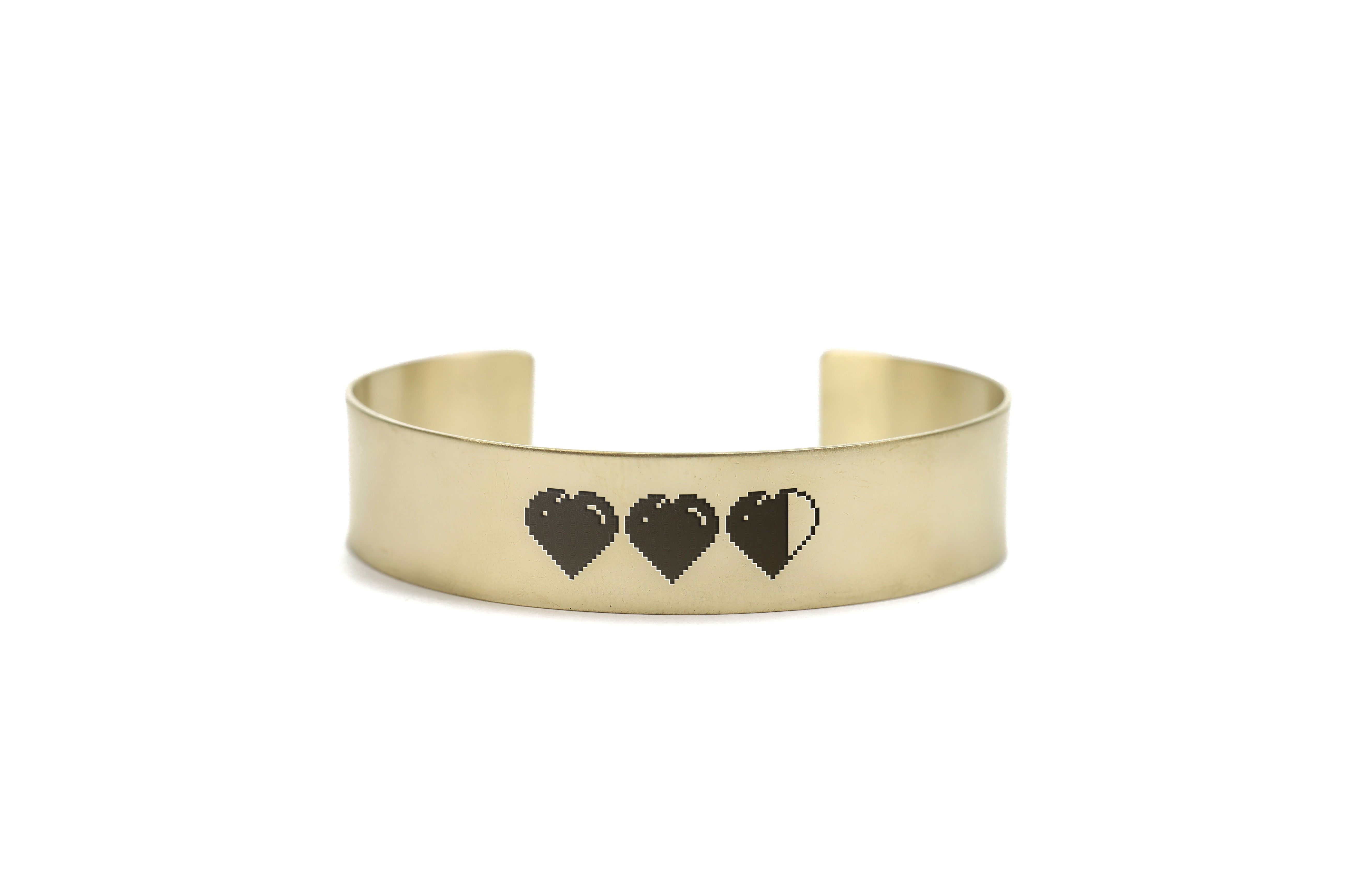 Low HP Pixel Hearts Cuff Bracelet