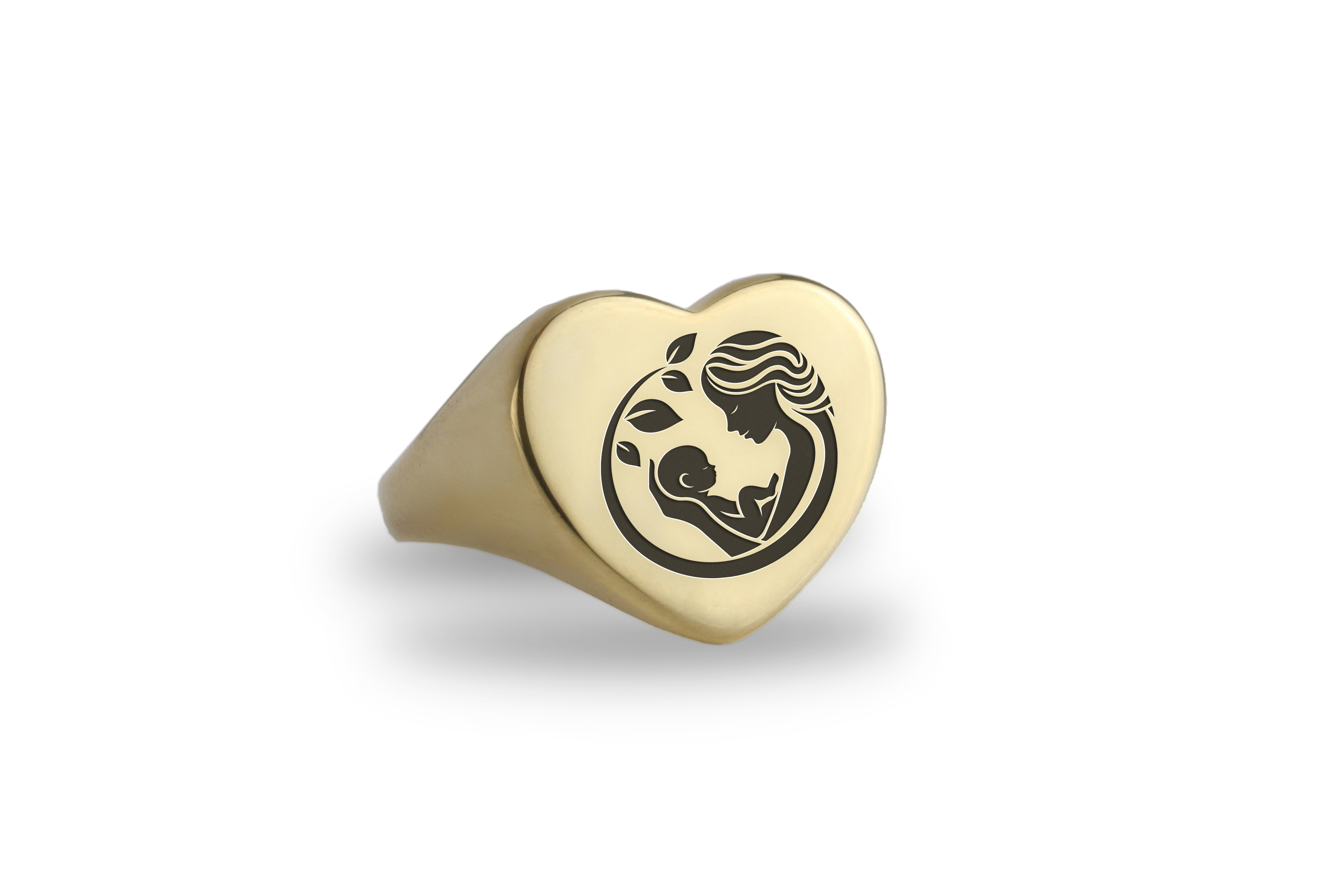 14k Gold Newborn Signet Ring