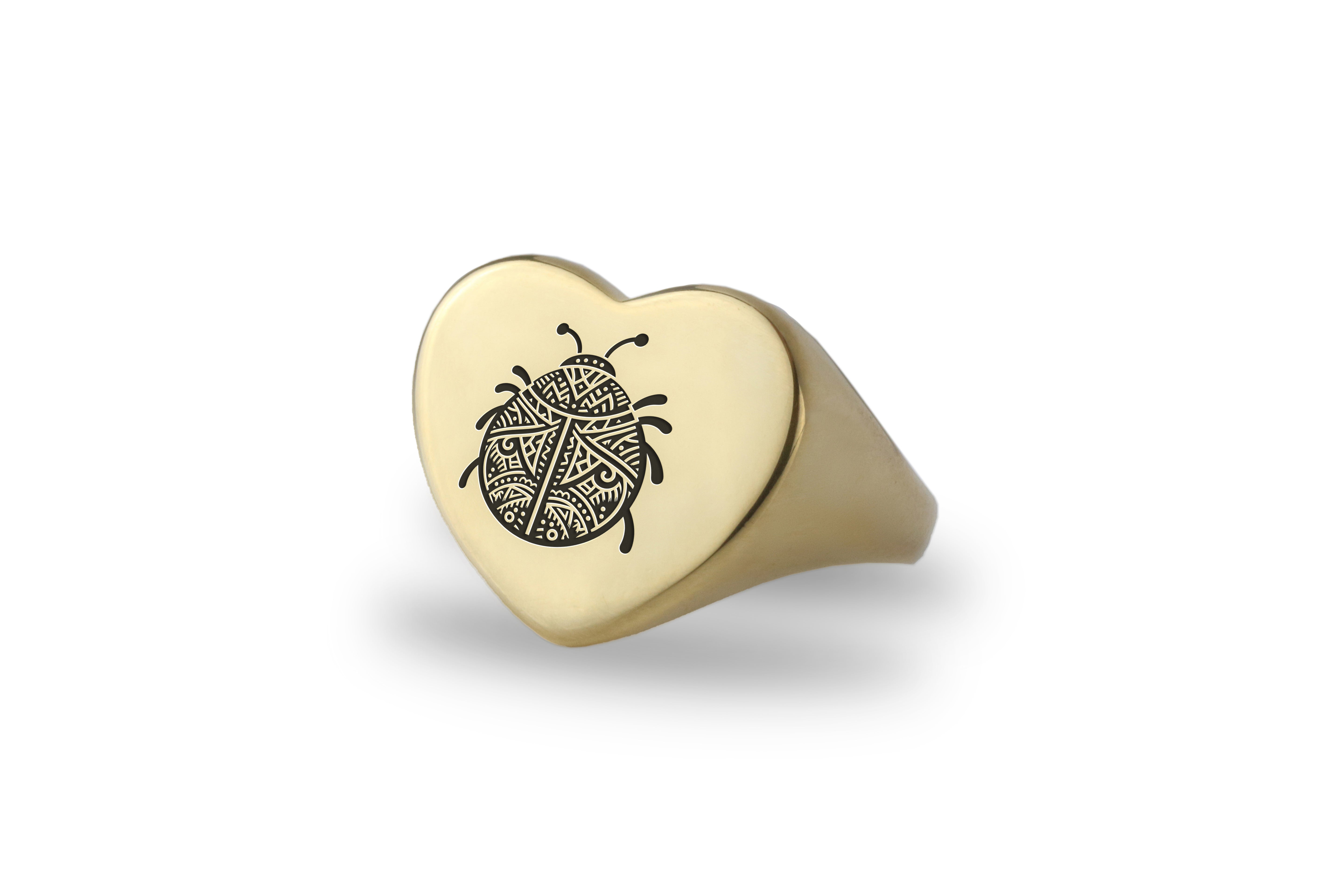 Custom Ladybug Signet Ring