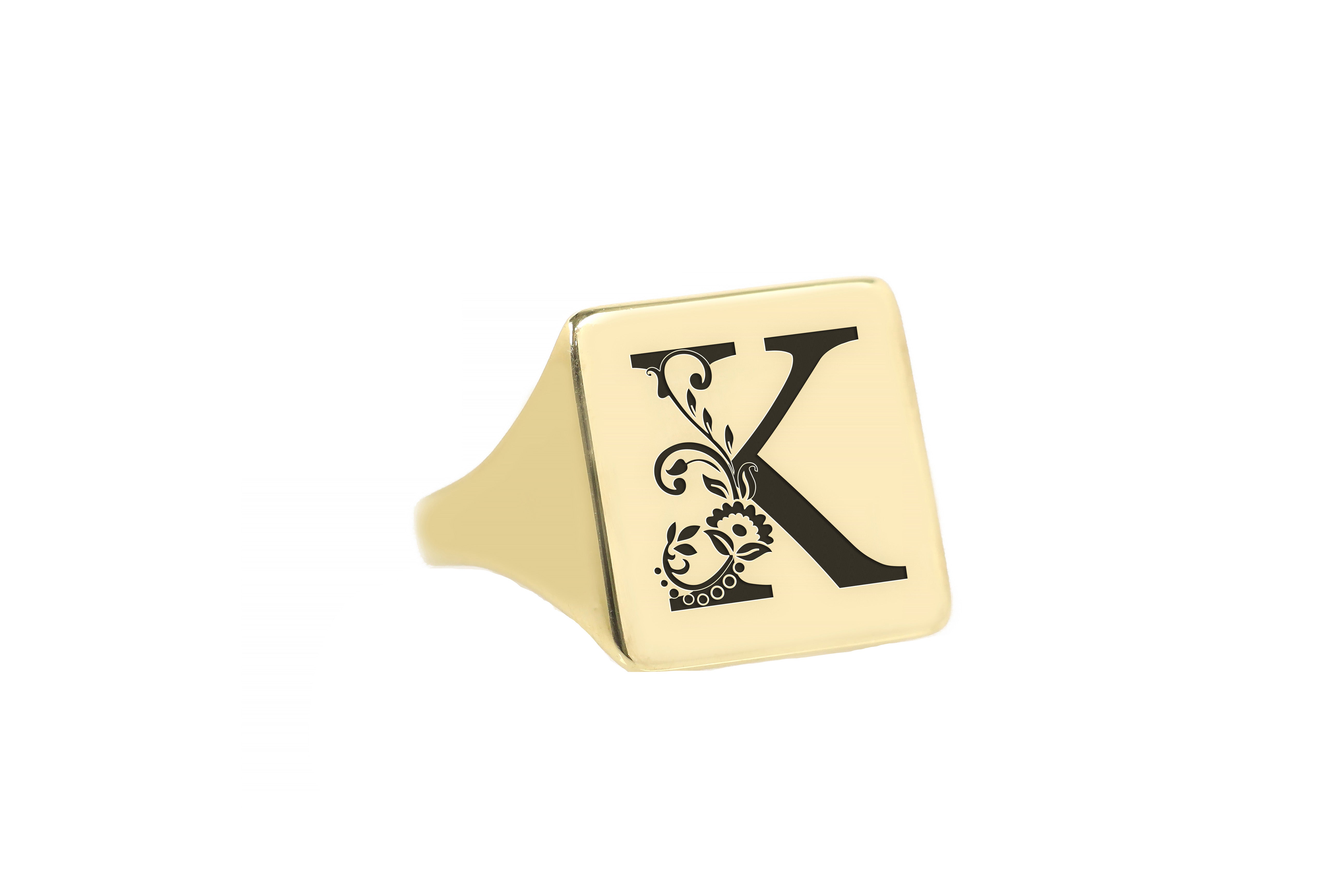 Custom Flowered Letter Ring