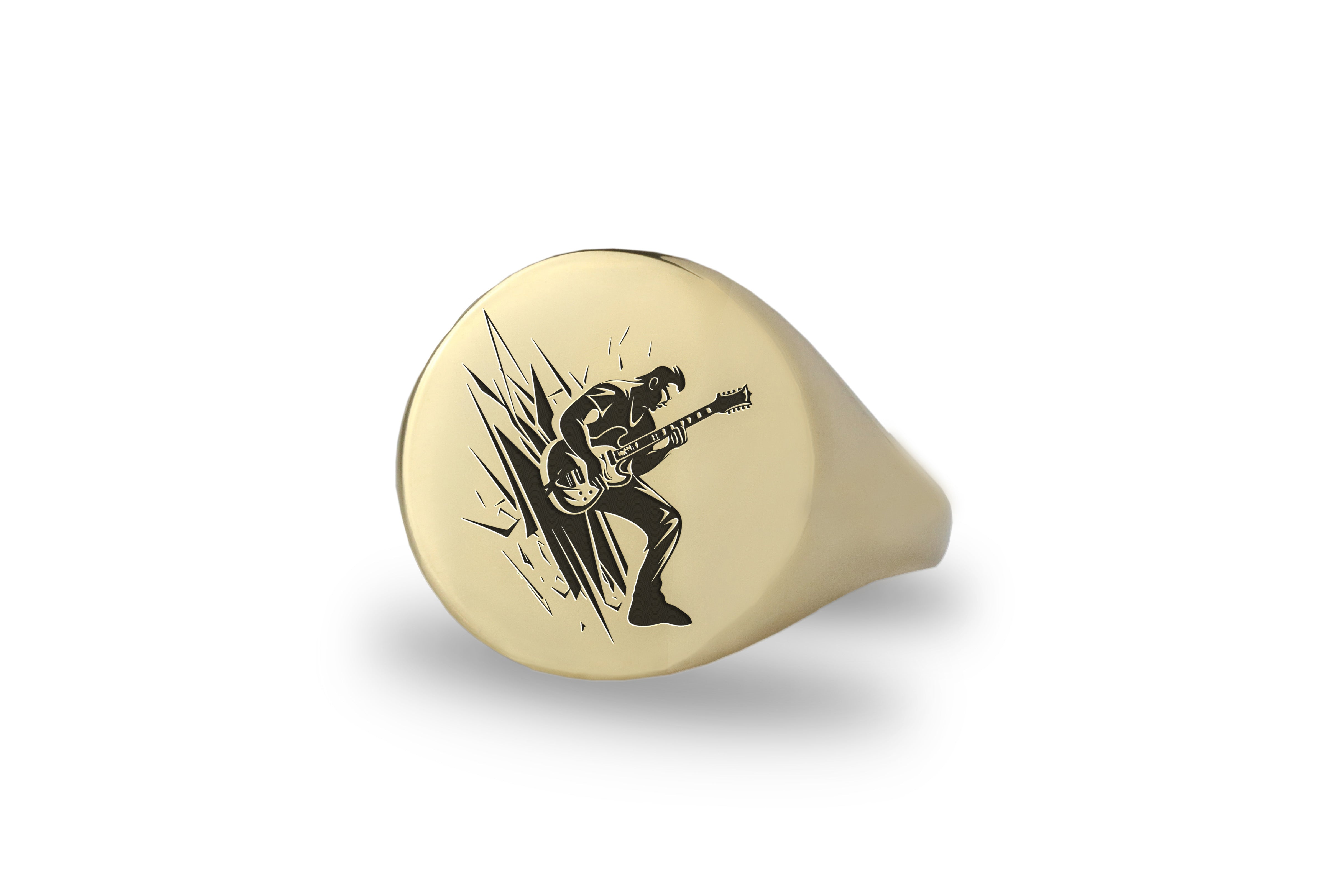 Engraved Rockstar Signet Ring