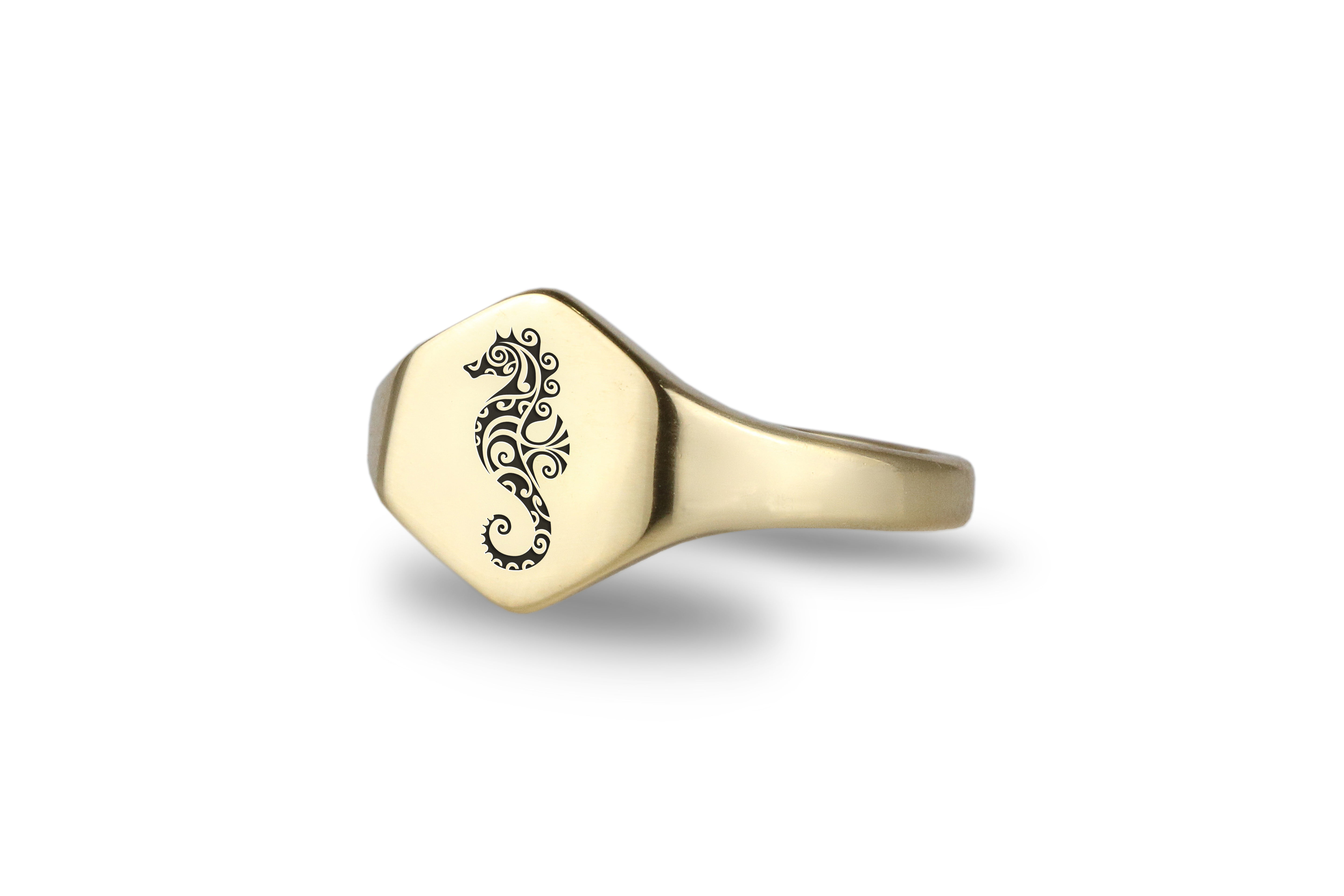 14k Gold Sea Horse Ring