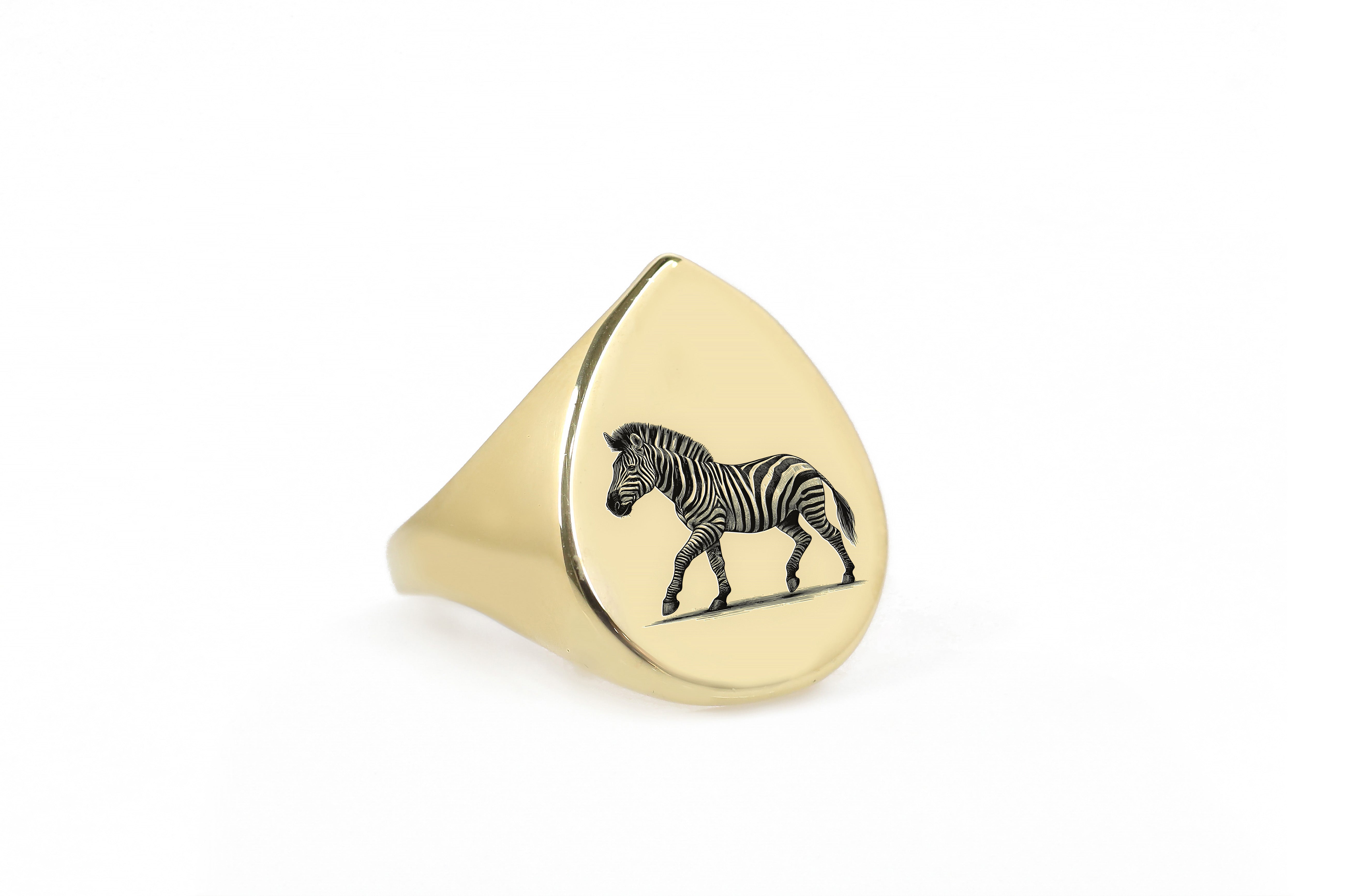 Hand Sketch Zebra Ring