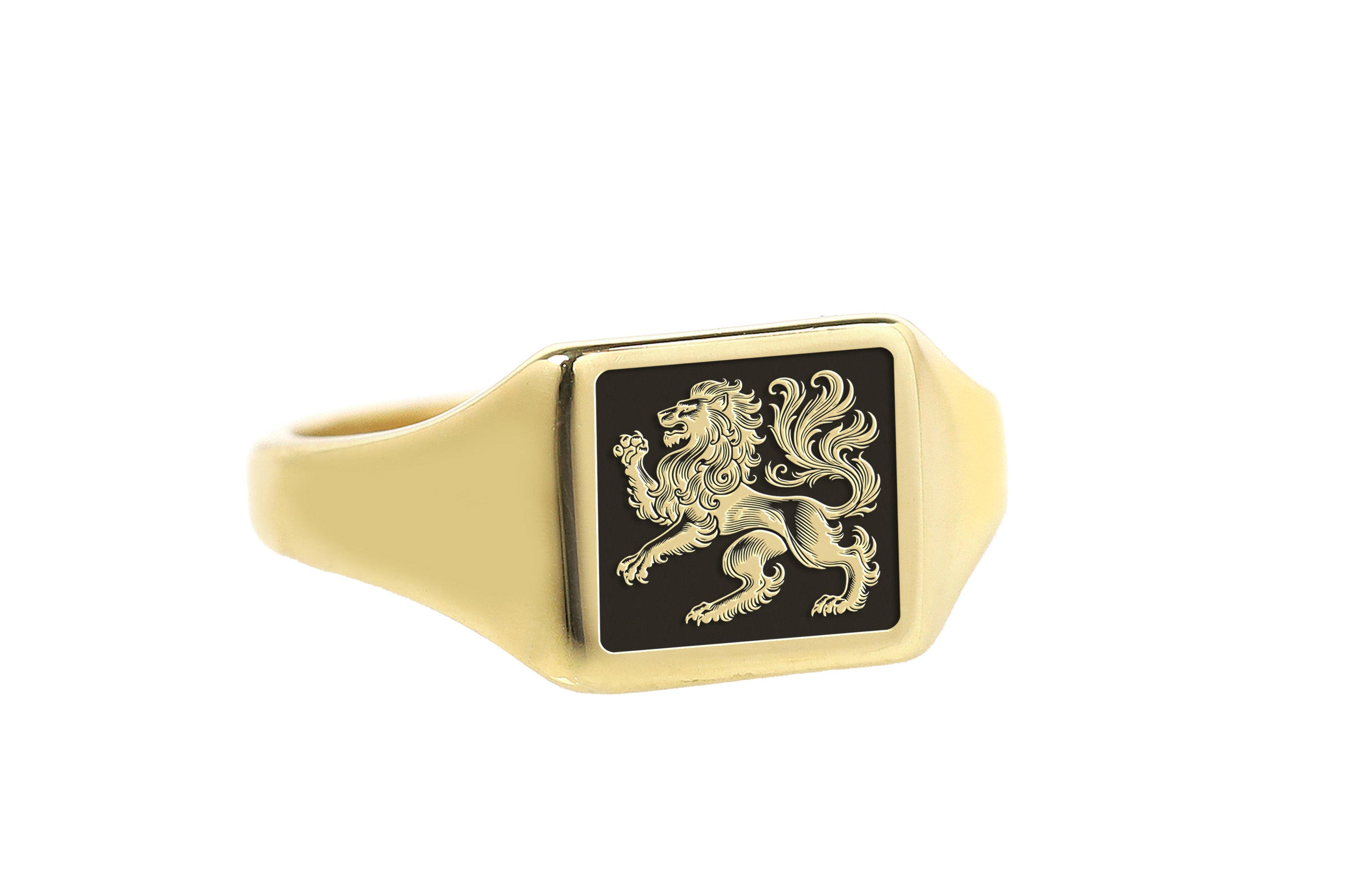 Golden Lion Embossed Ring
