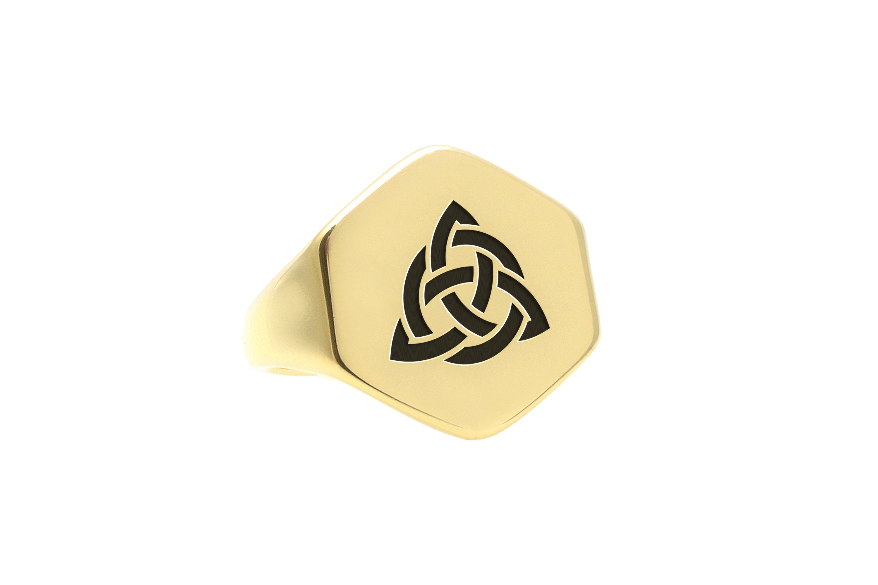14k Gold Trinity Signet Ring