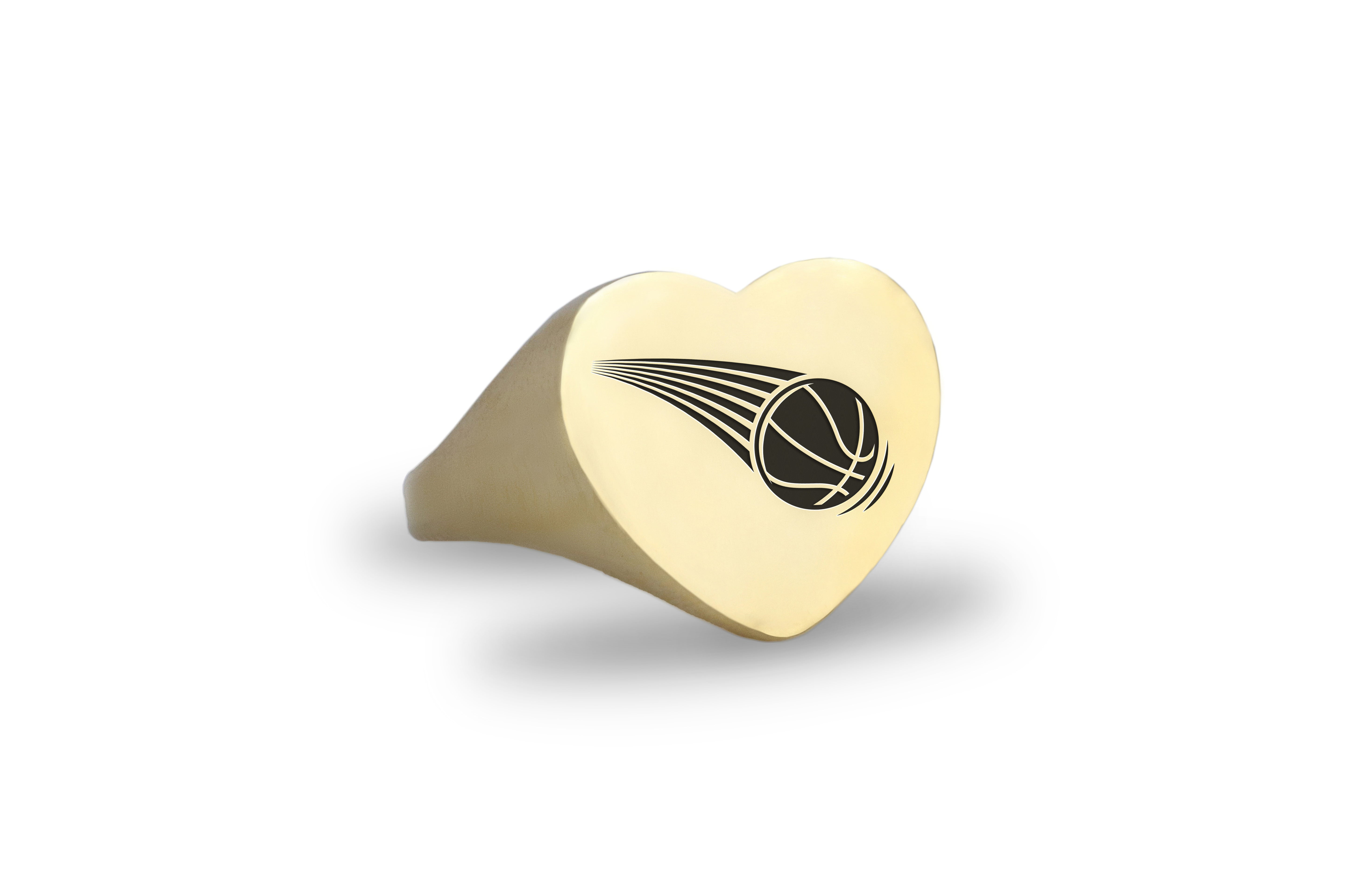 14k Gold Basketball Signet Ring
