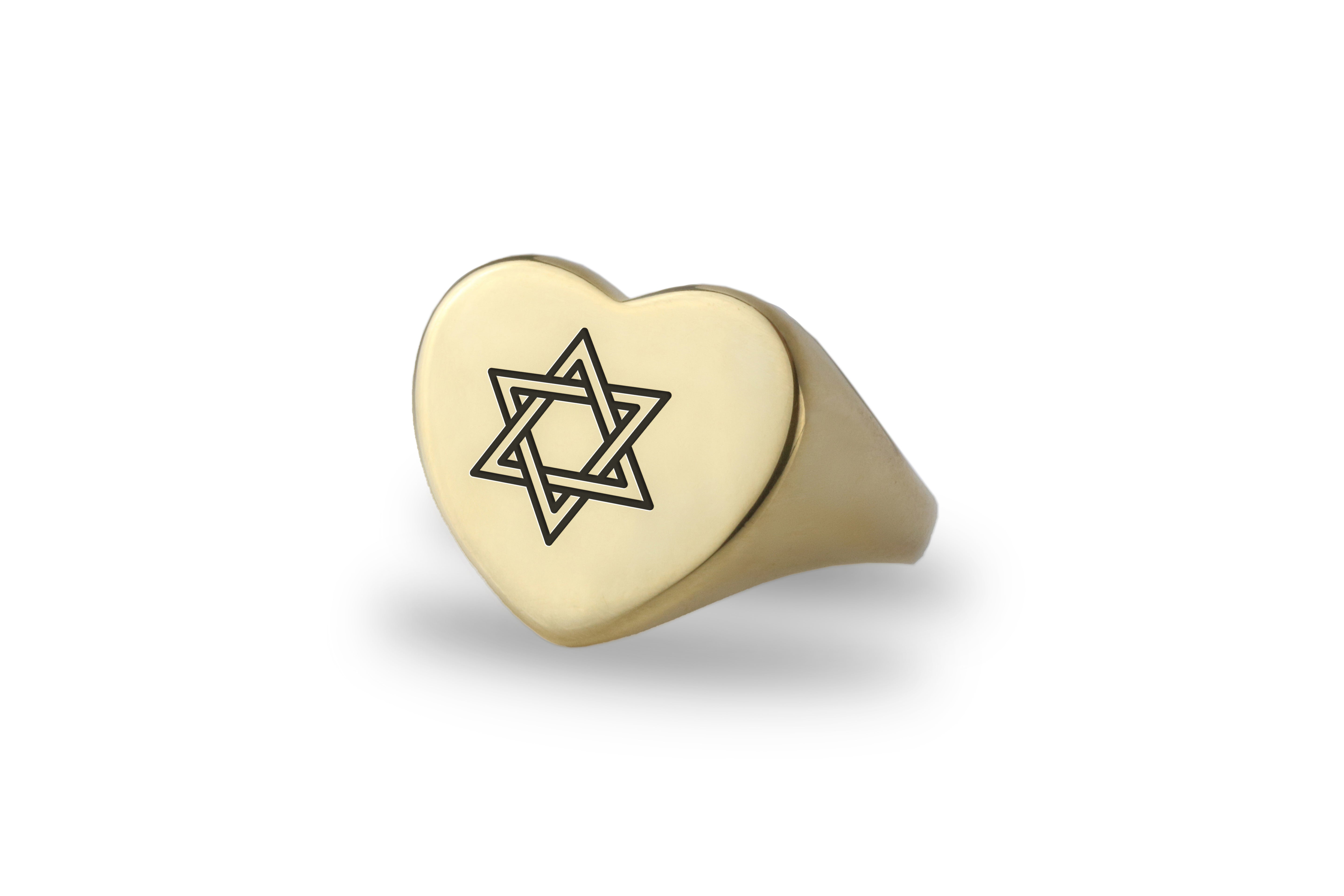 Heart Star Of David Ring