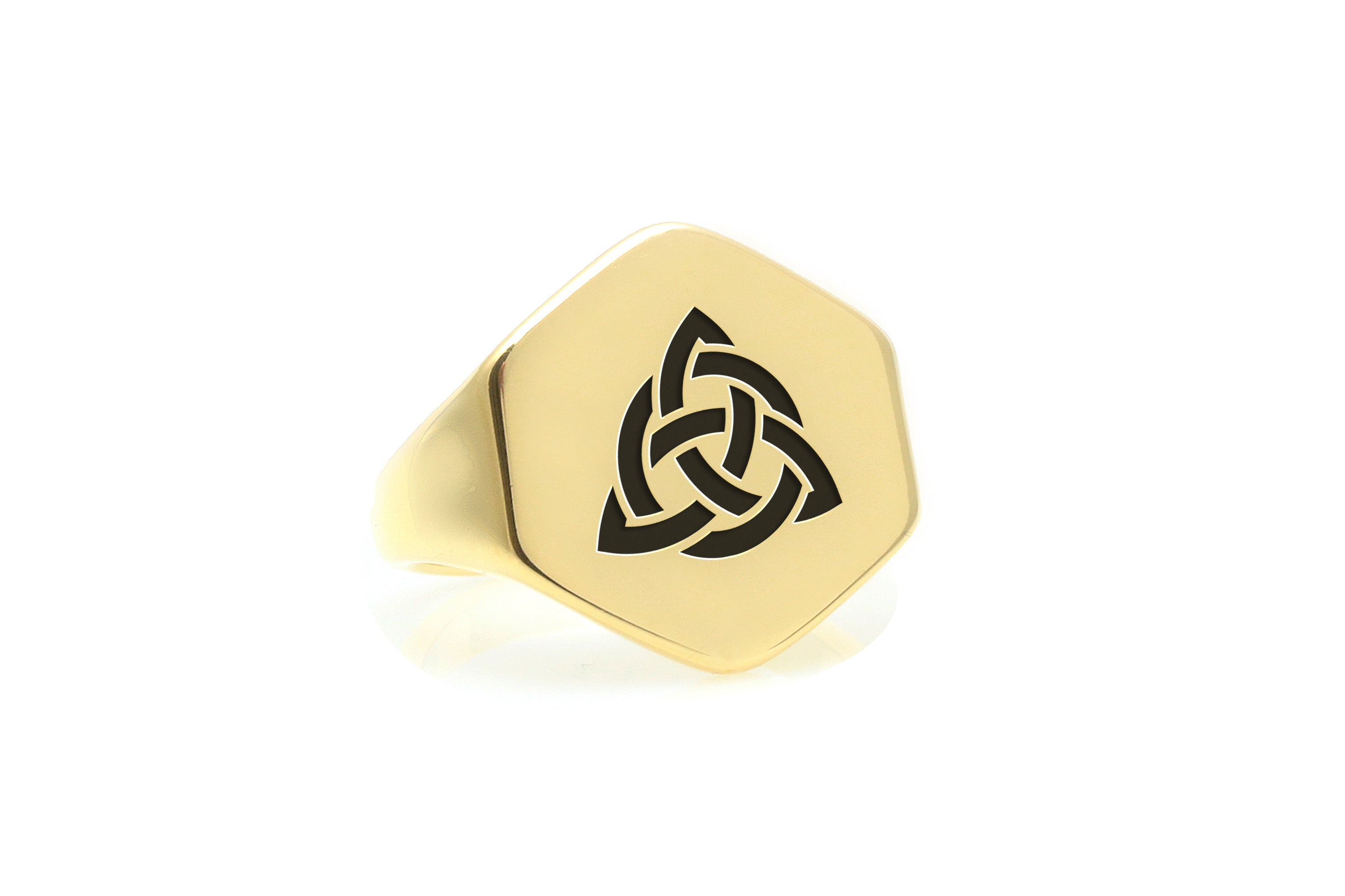 14k Gold Trinity Signet Ring