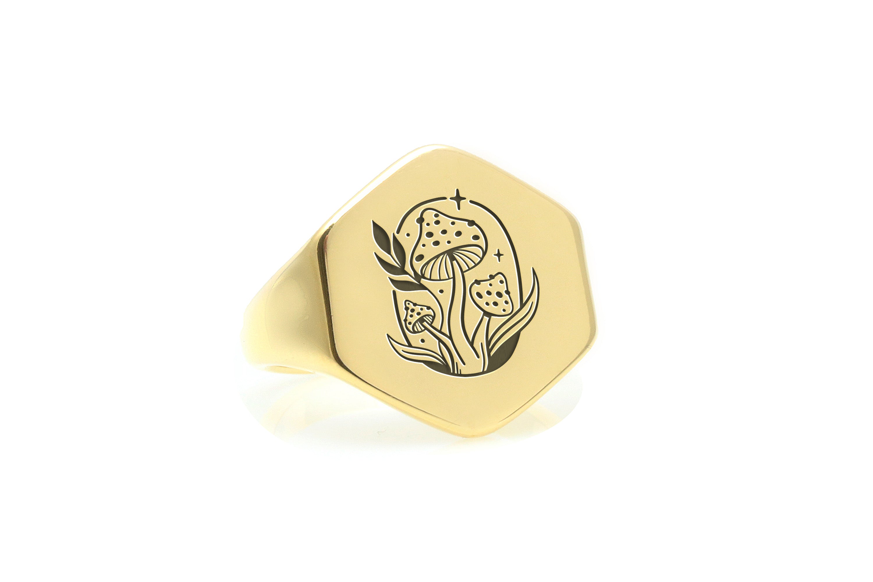 Mushroom Engraved Ring