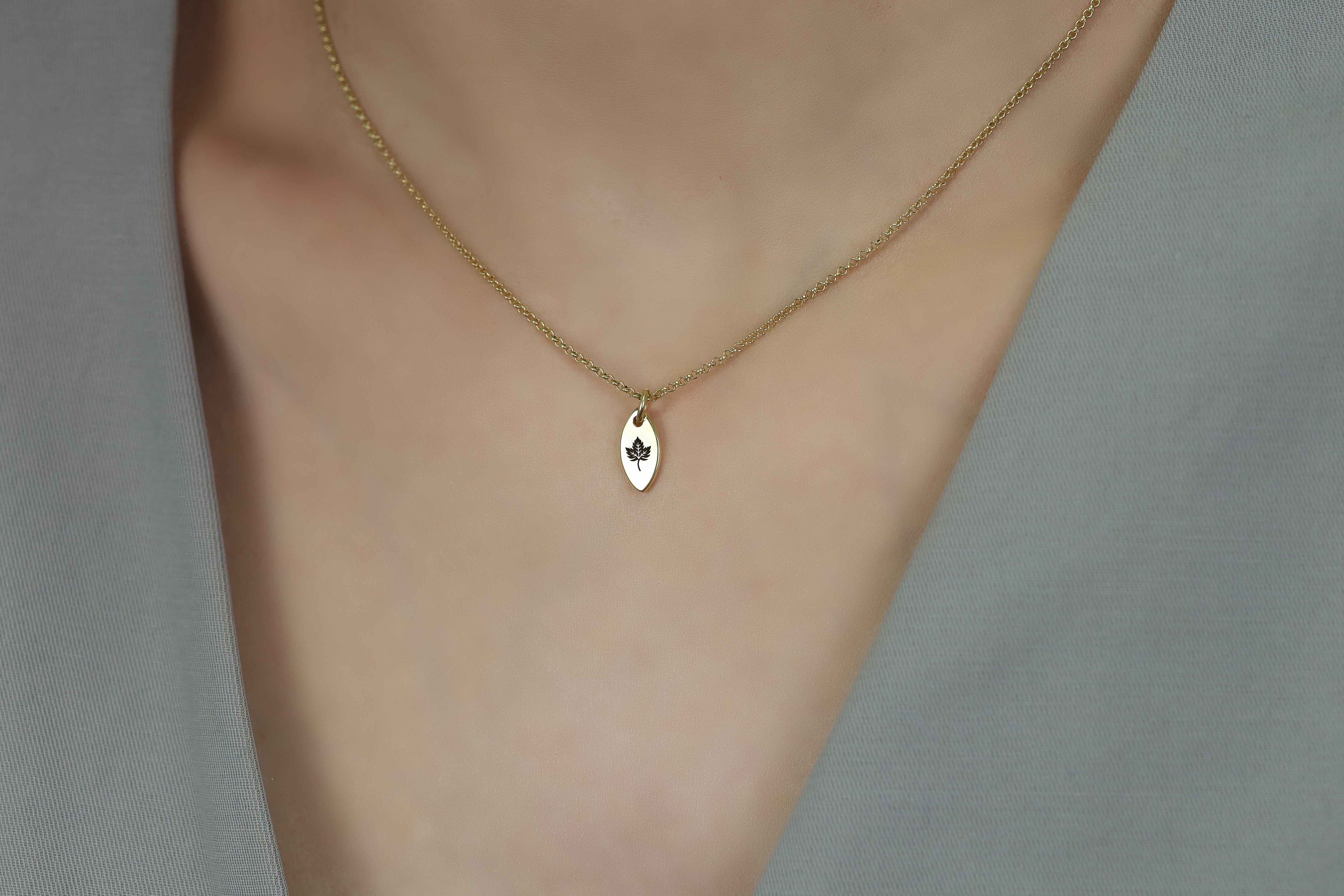 14k Gold Maple Leaf Necklace