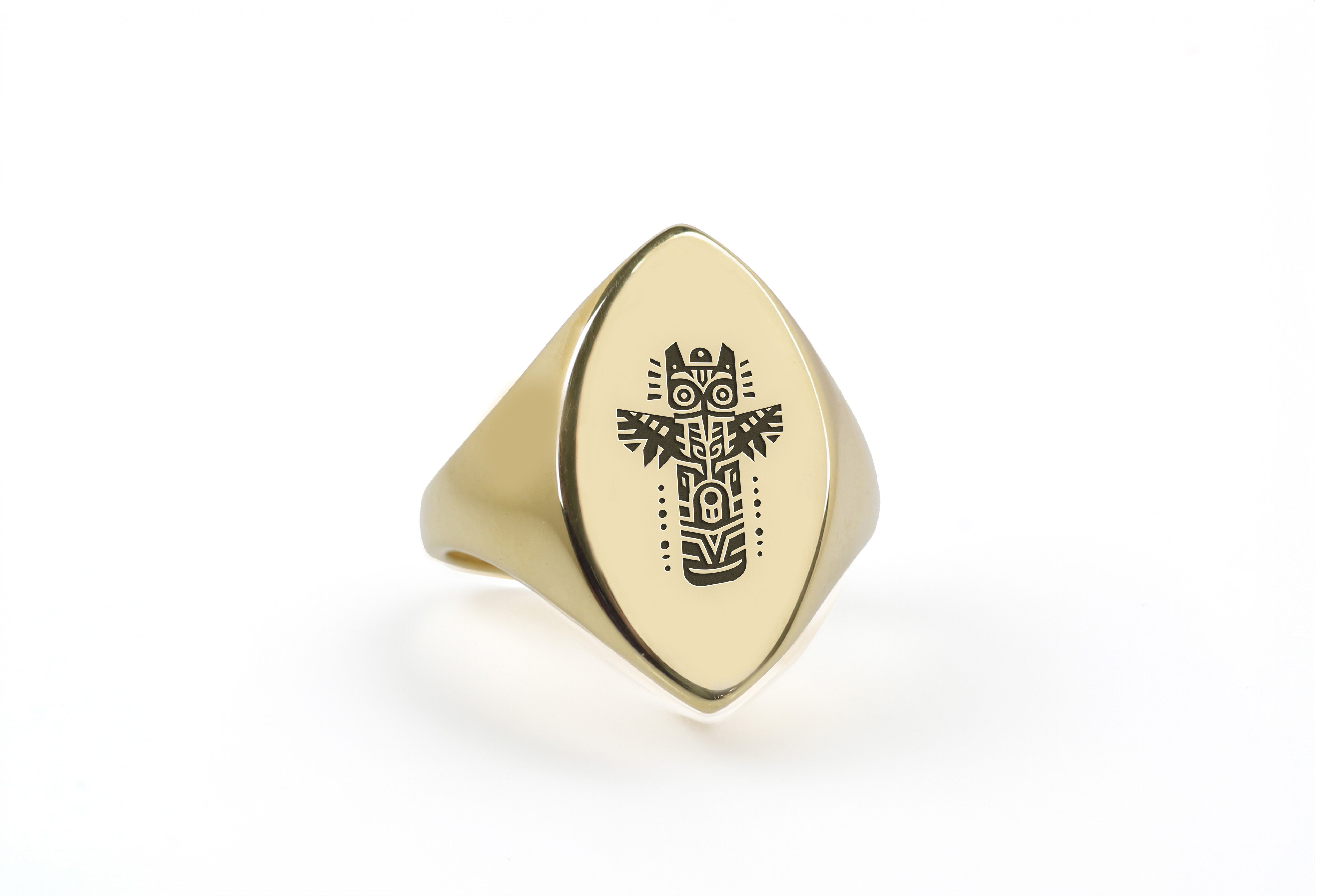 Engraved African Totem Ring