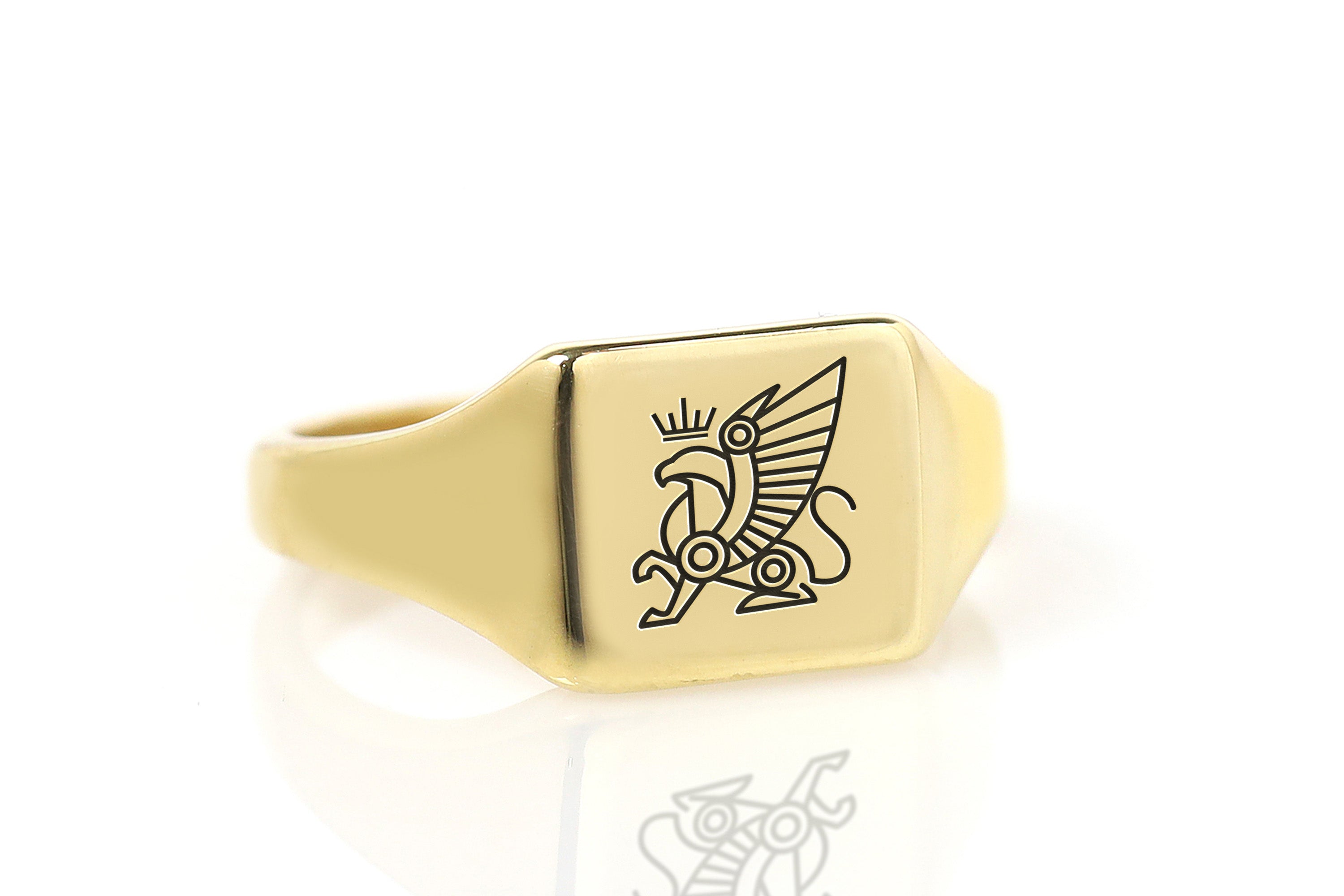 Gold Griffin Signet Ring