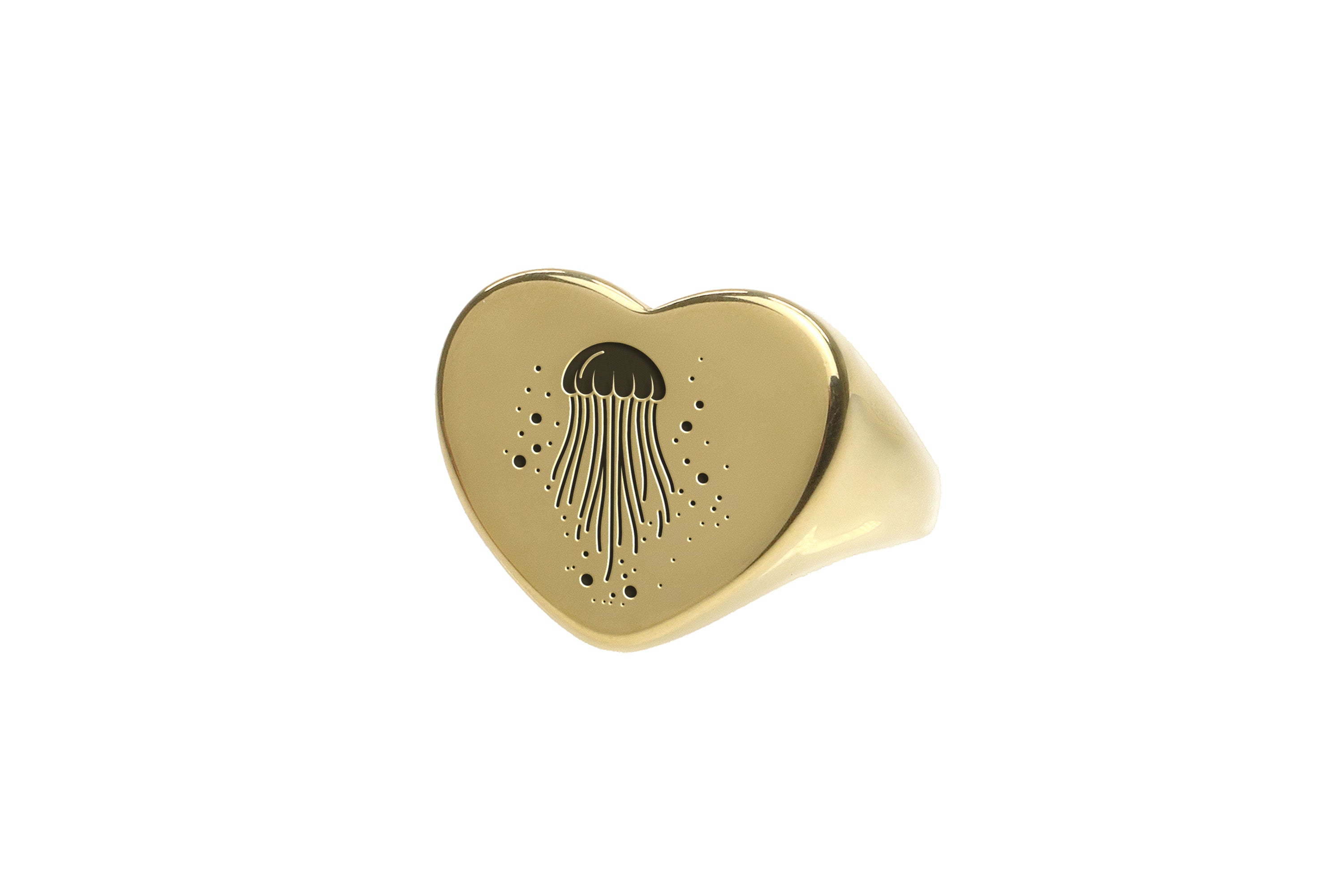 Jellyfish Gold Signet Ring