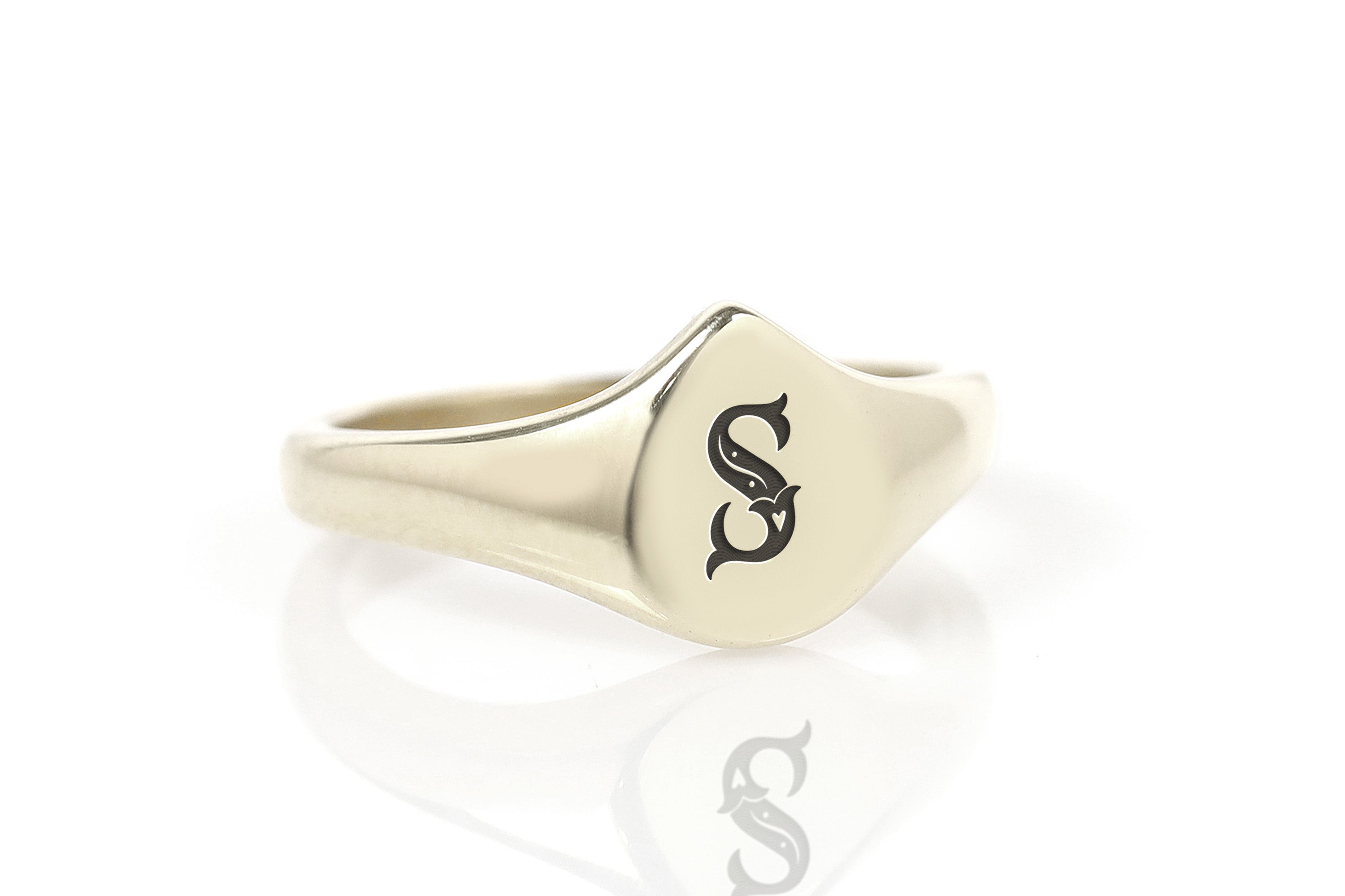 Engraved Poker Letter Ring