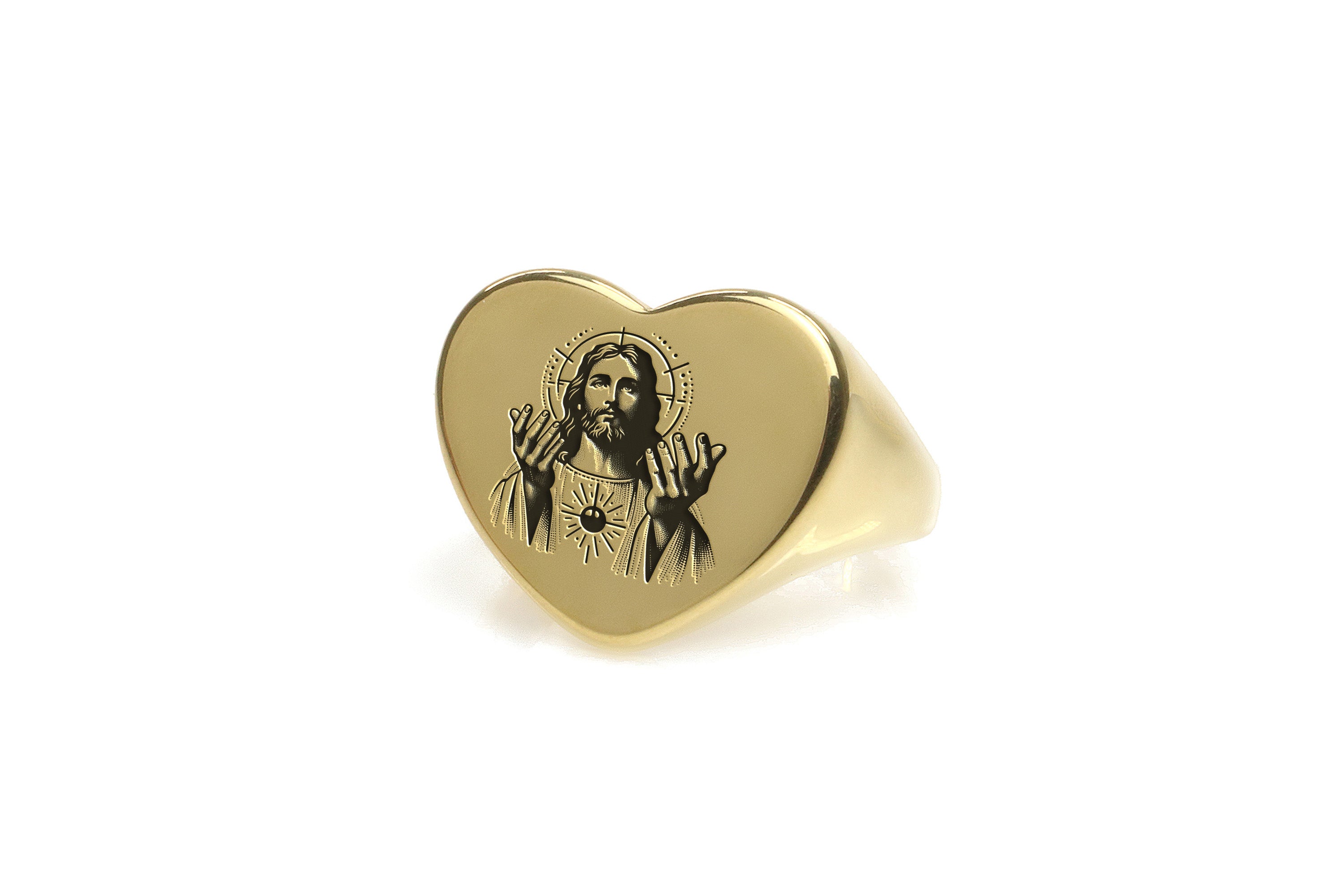 Lord Jesus Gold Signet Ring