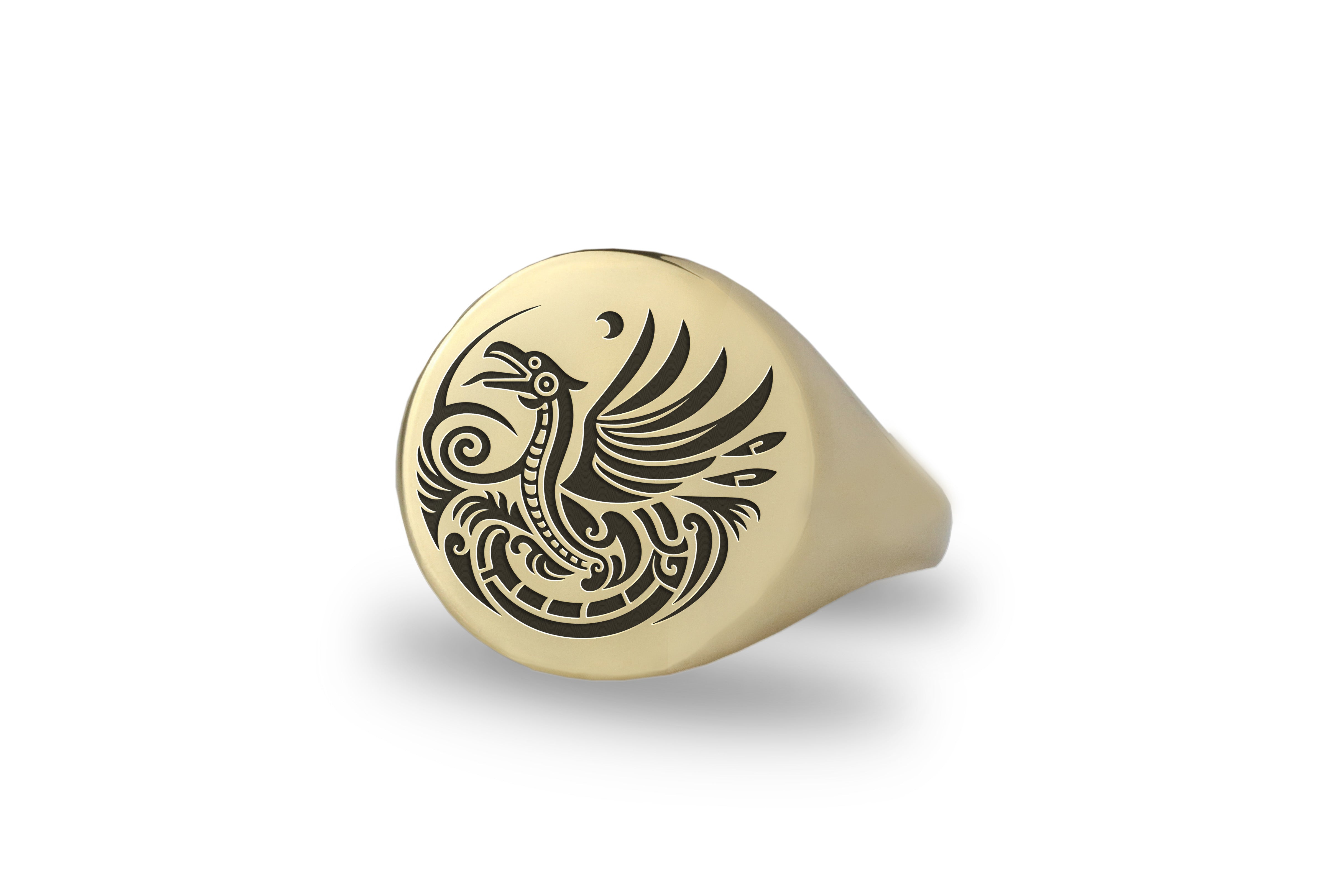 14k Gold Aztec Signet Ring