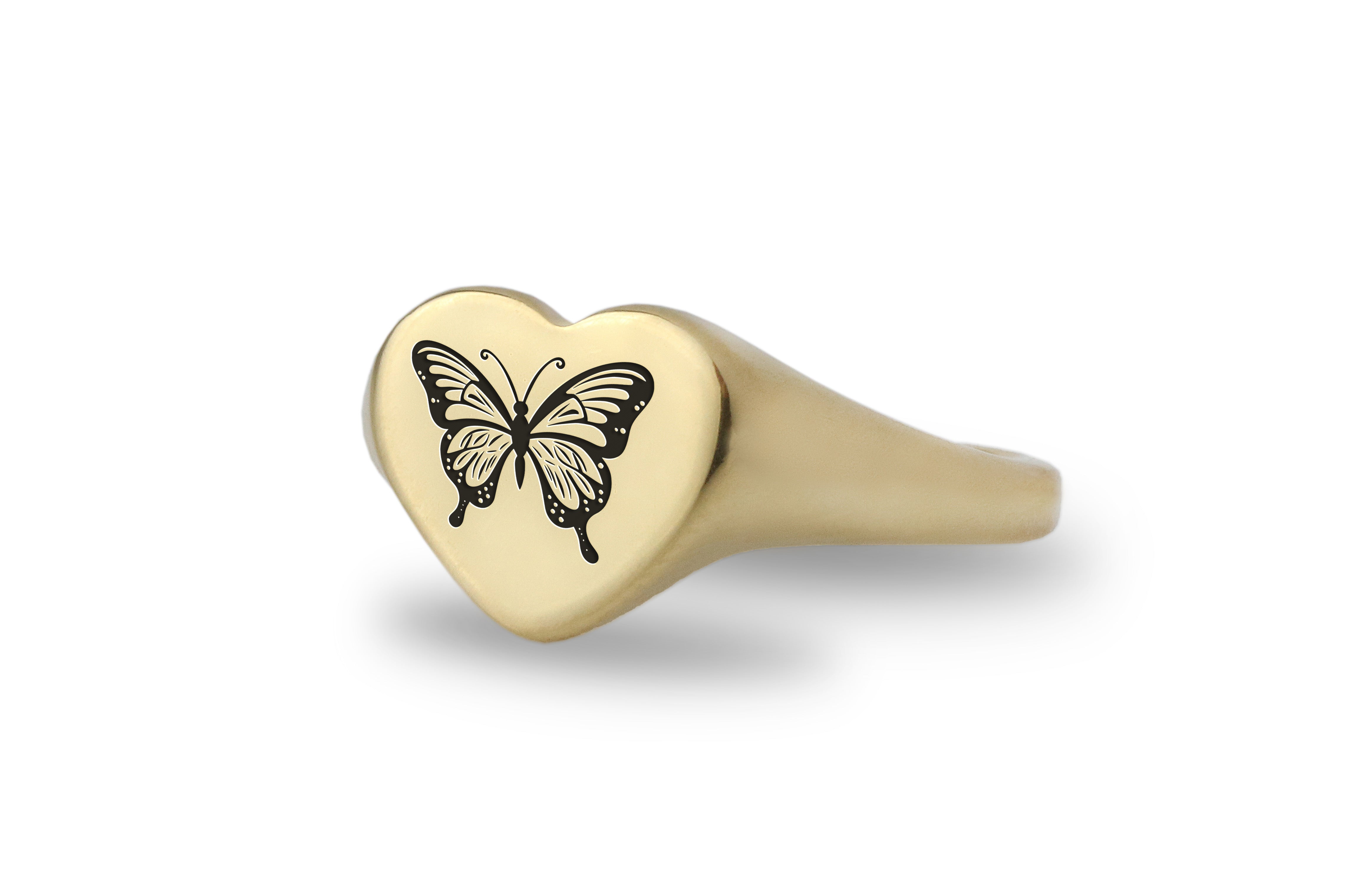 Engraved Butterfly Ring