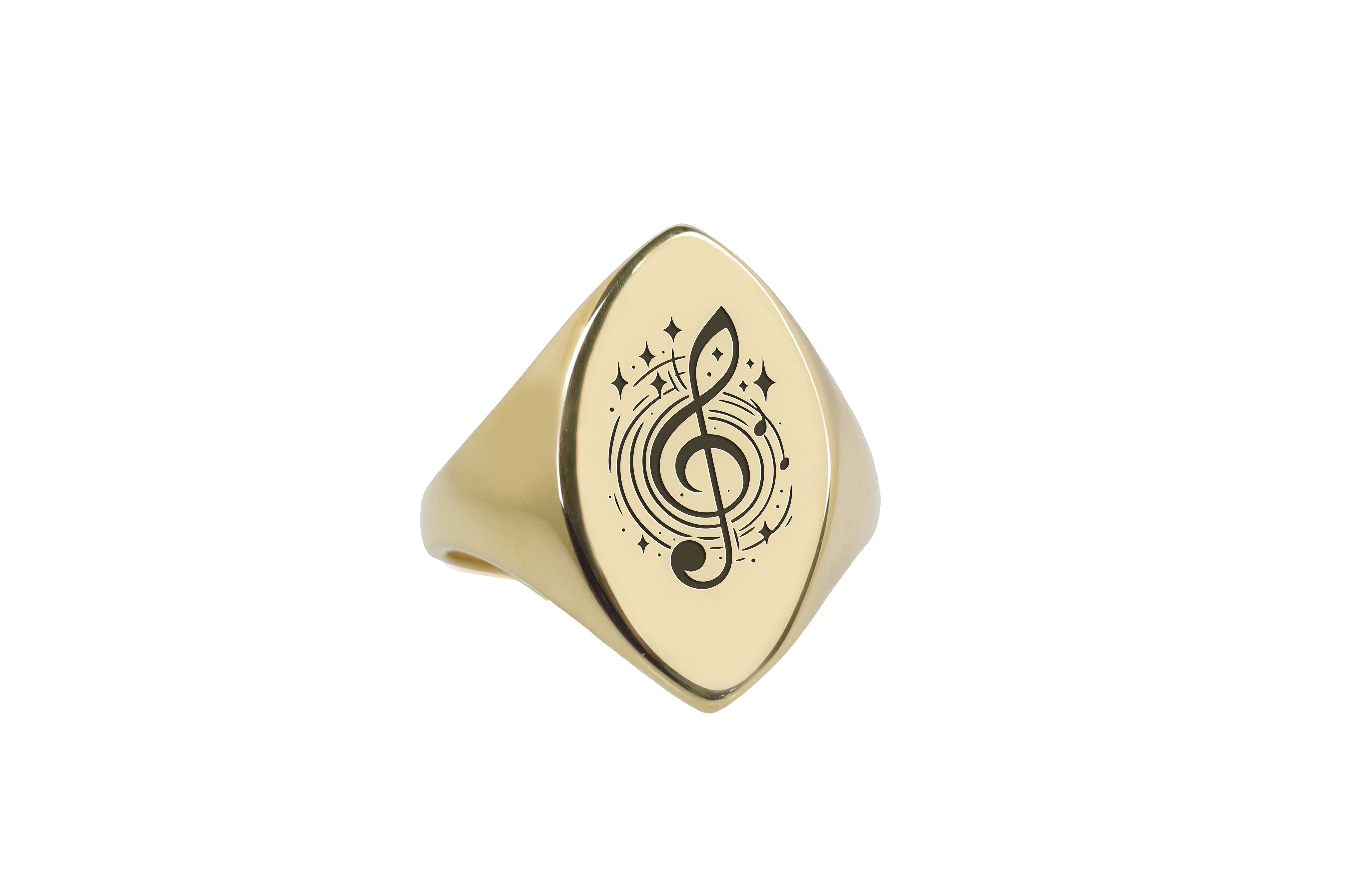 Engraved Treble Clef Ring