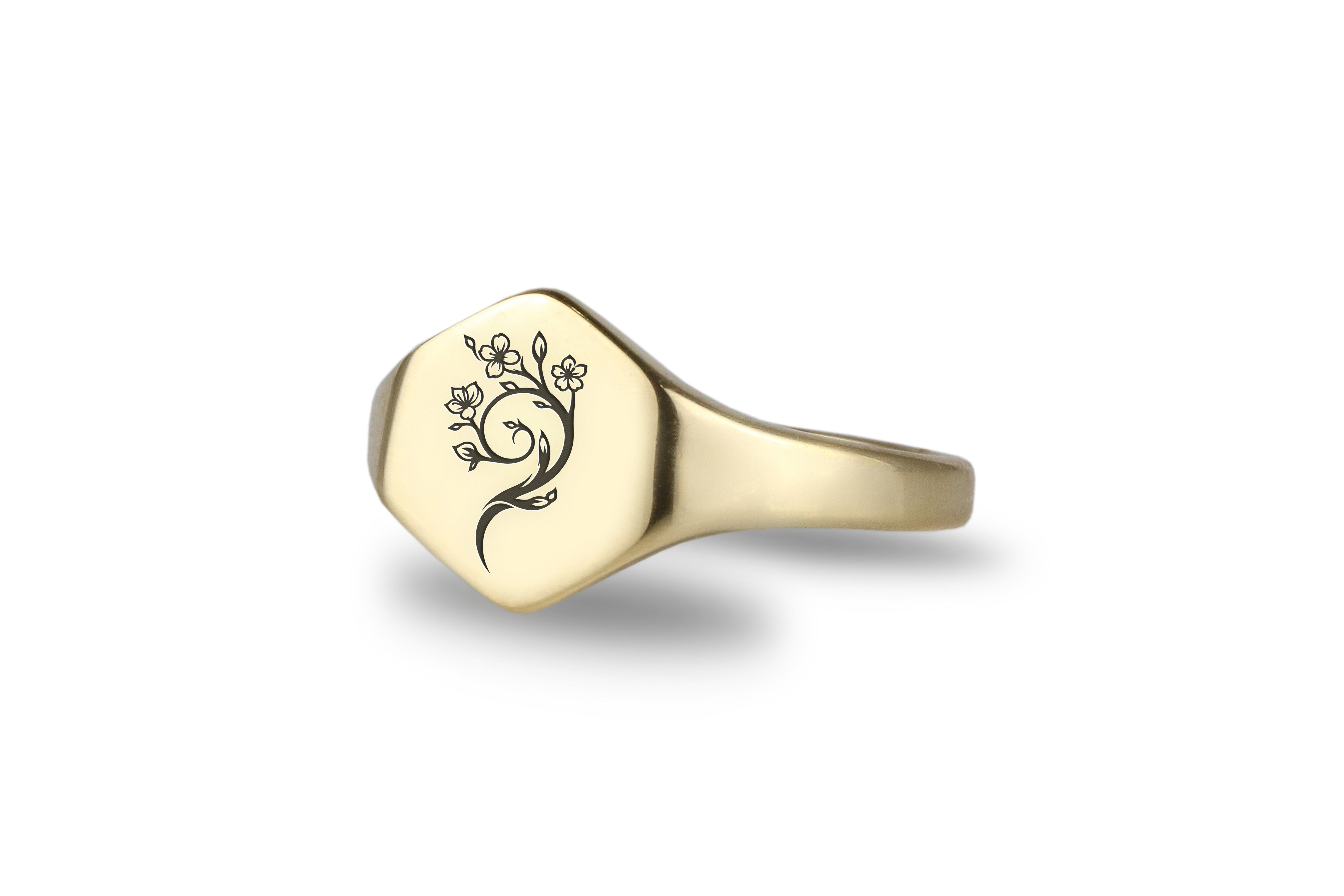 Cherry Blossom Tree Signet Ring