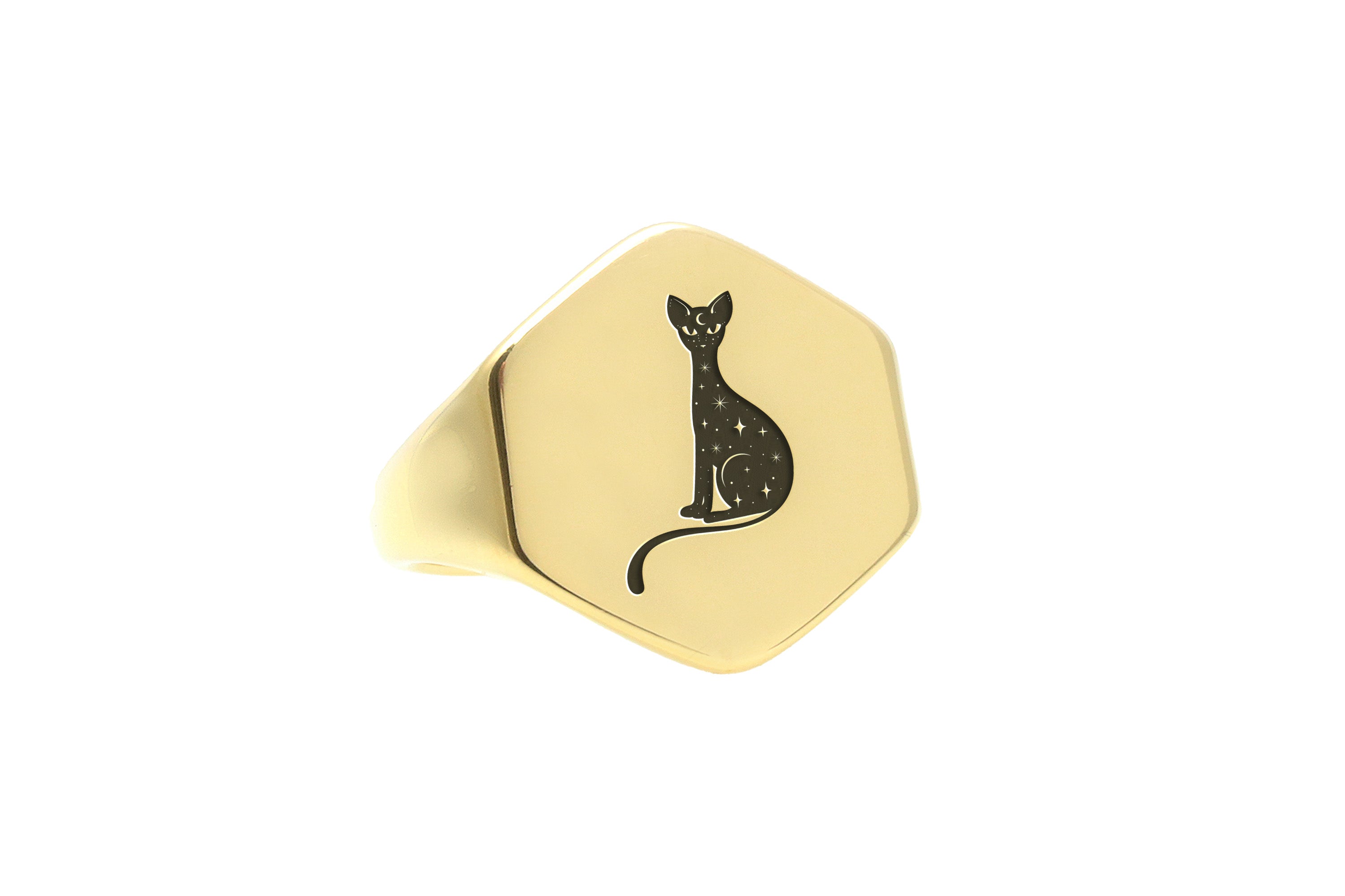 14k Gold Sphynx Signet Ring