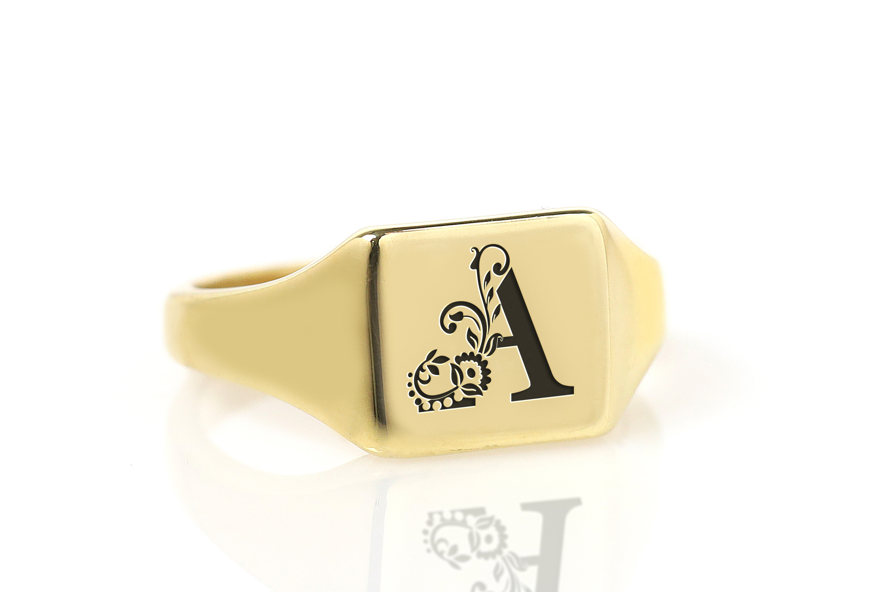Engraved Name Initials Ring