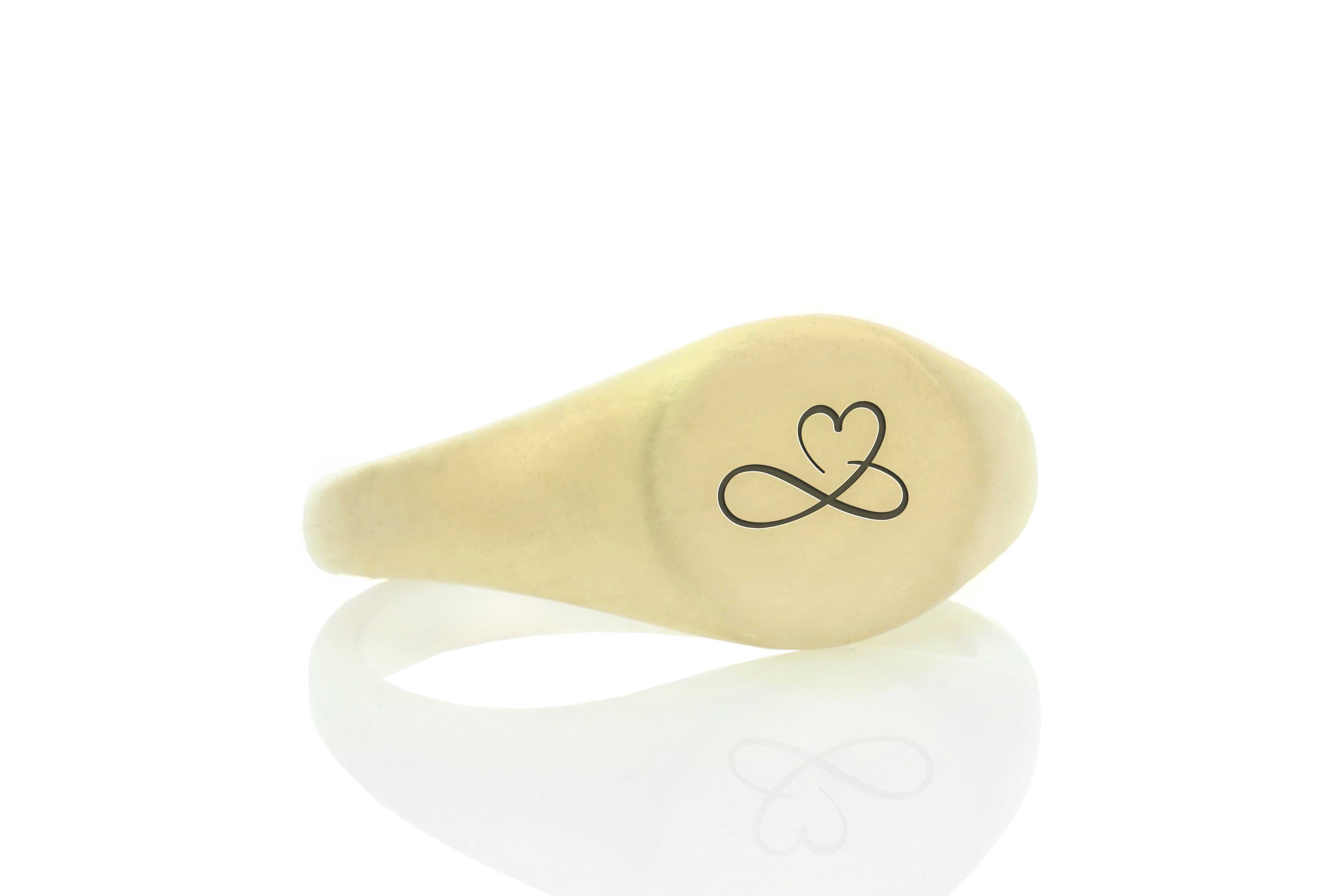 Heart Infinity Gold Signet Ring