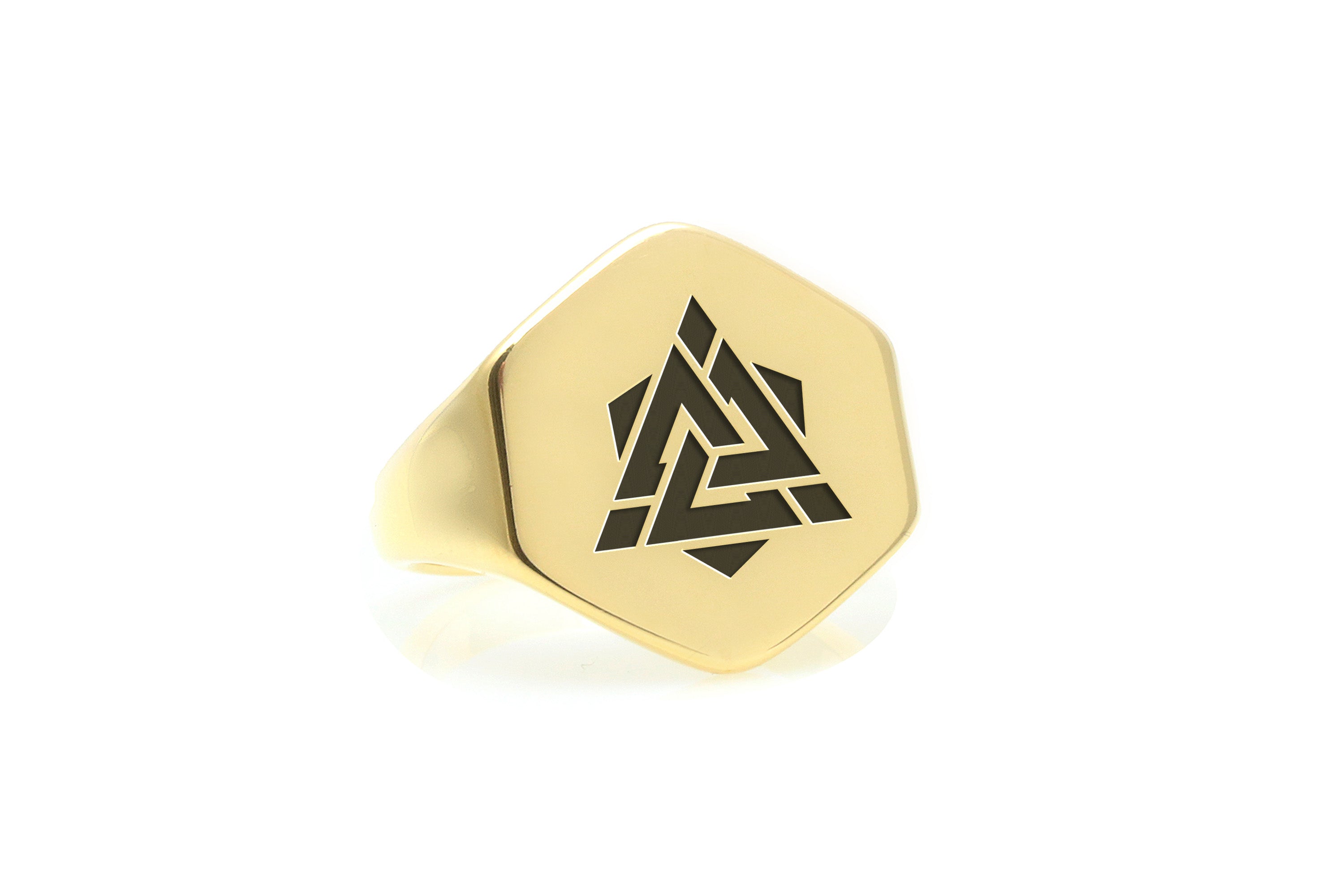 Valknut Symbol Gold Ring