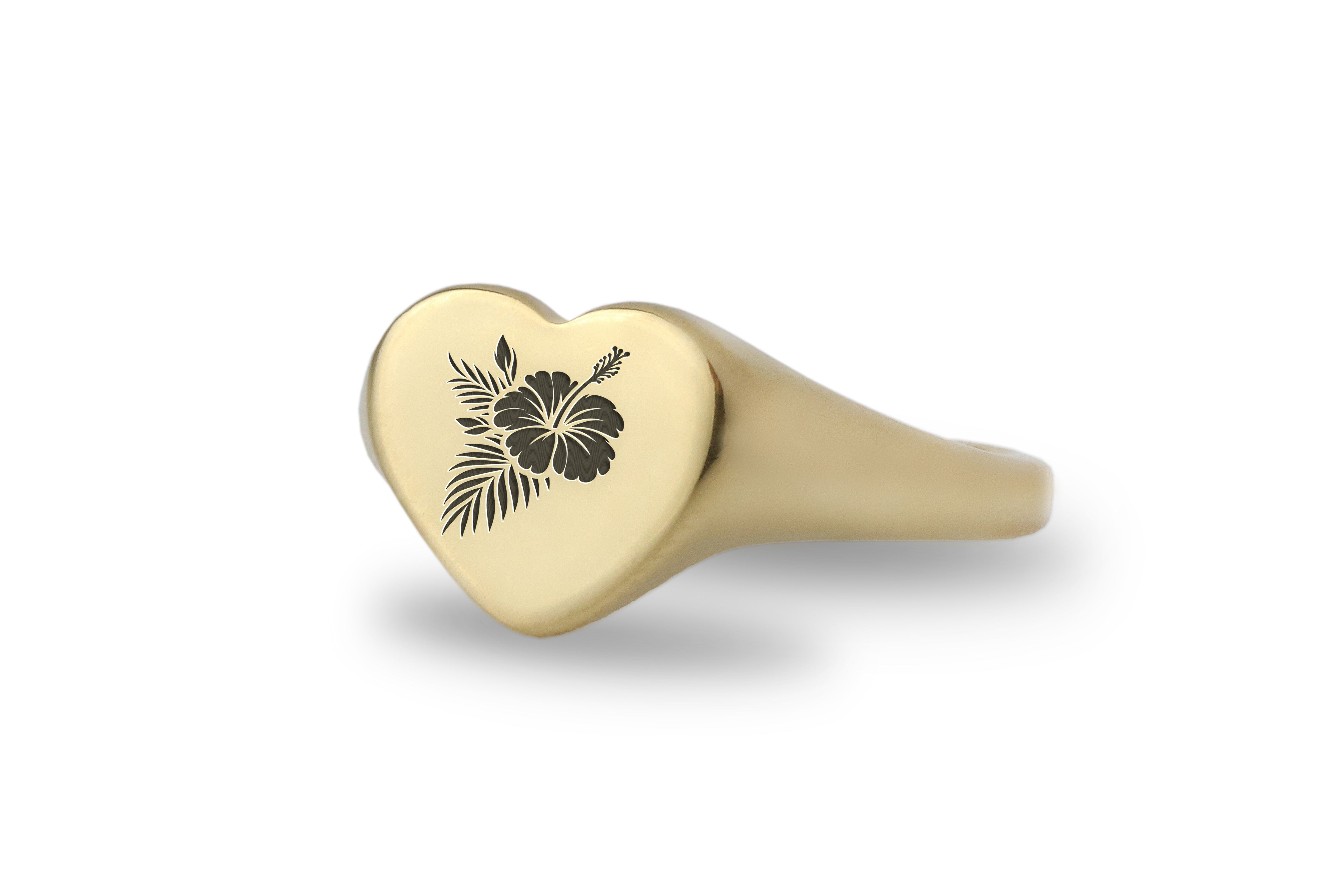 Hibiscus Signet Ring