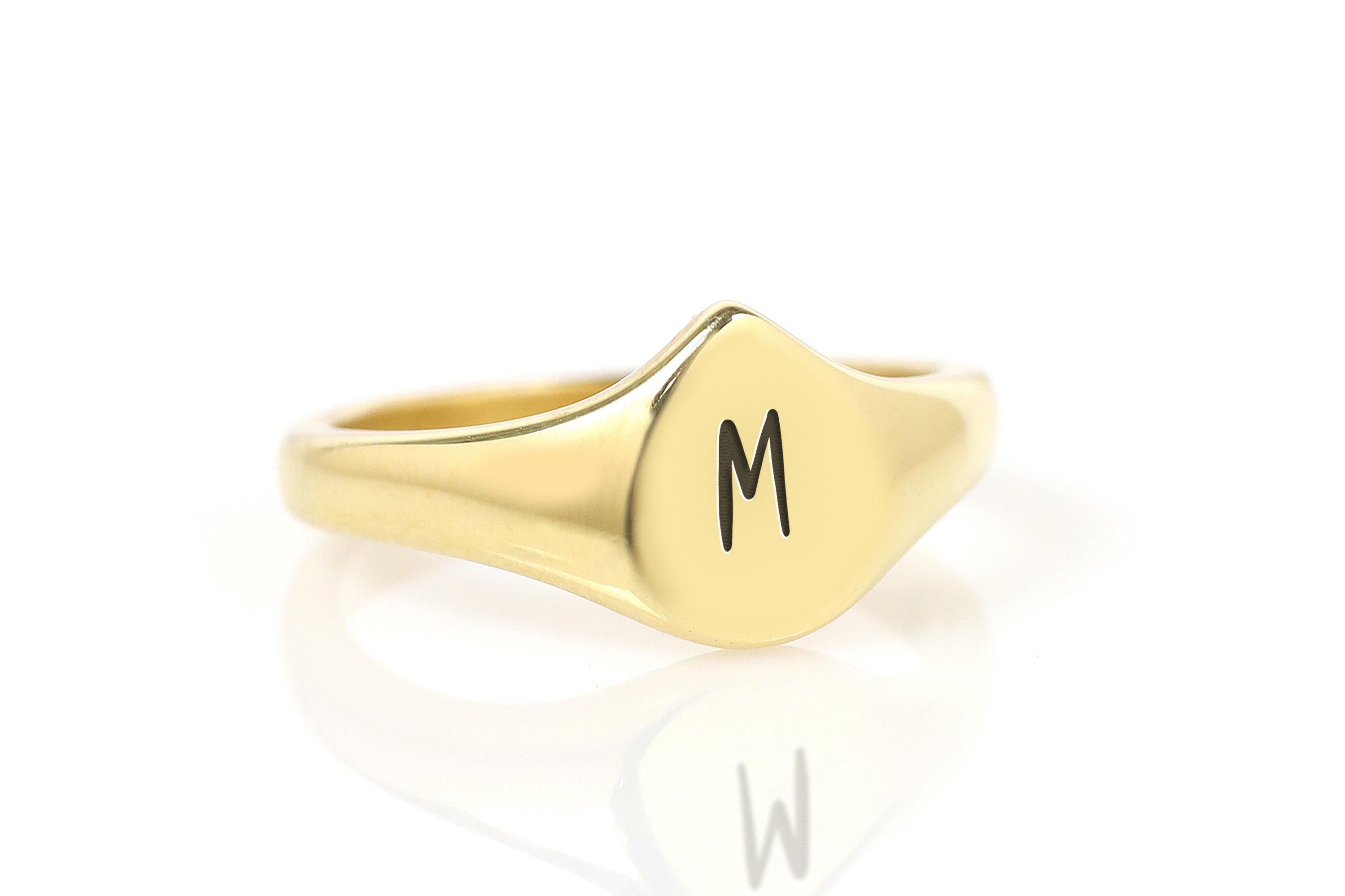 Gold Initial Signet Ring
