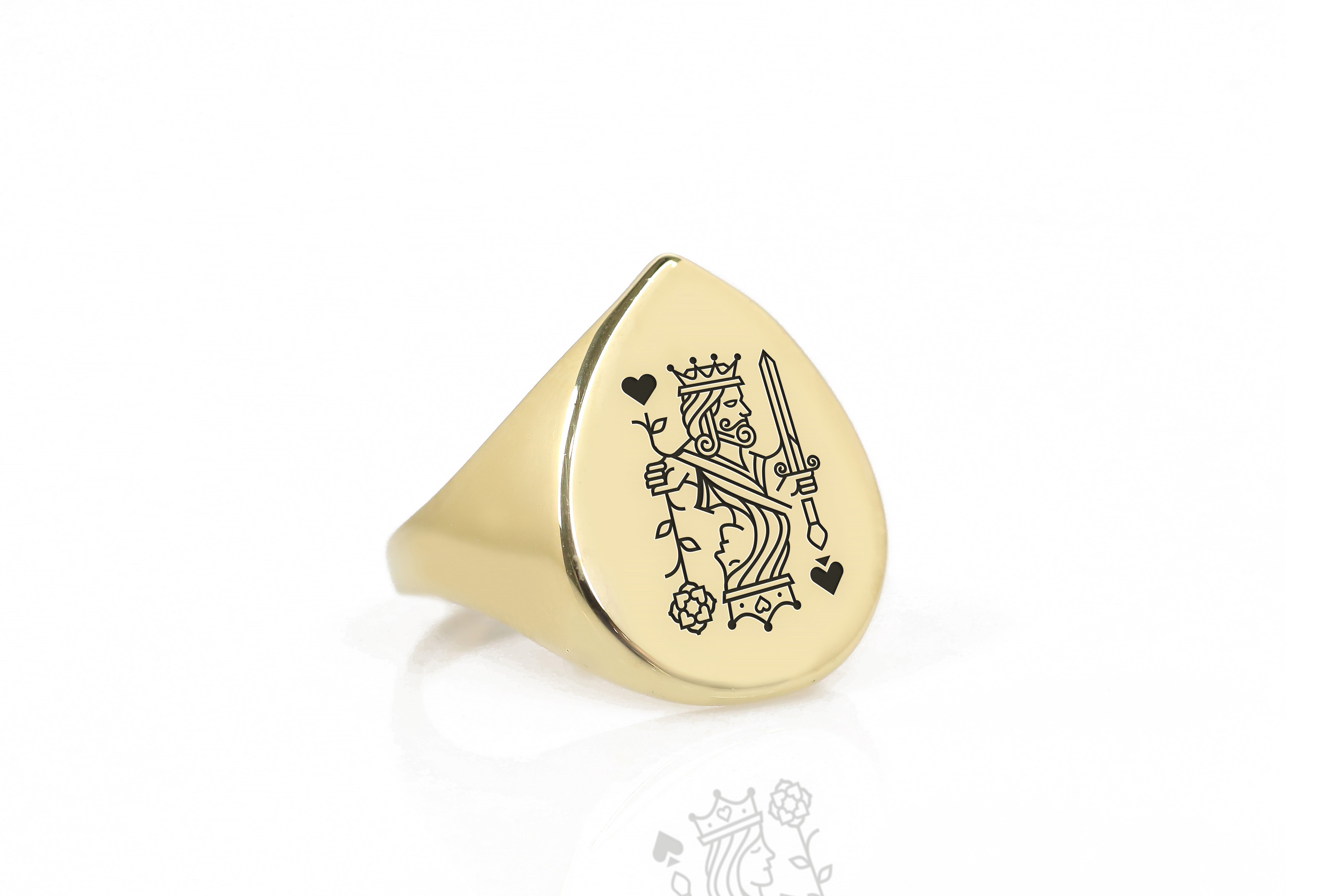 Custom Poker Engraved Ring