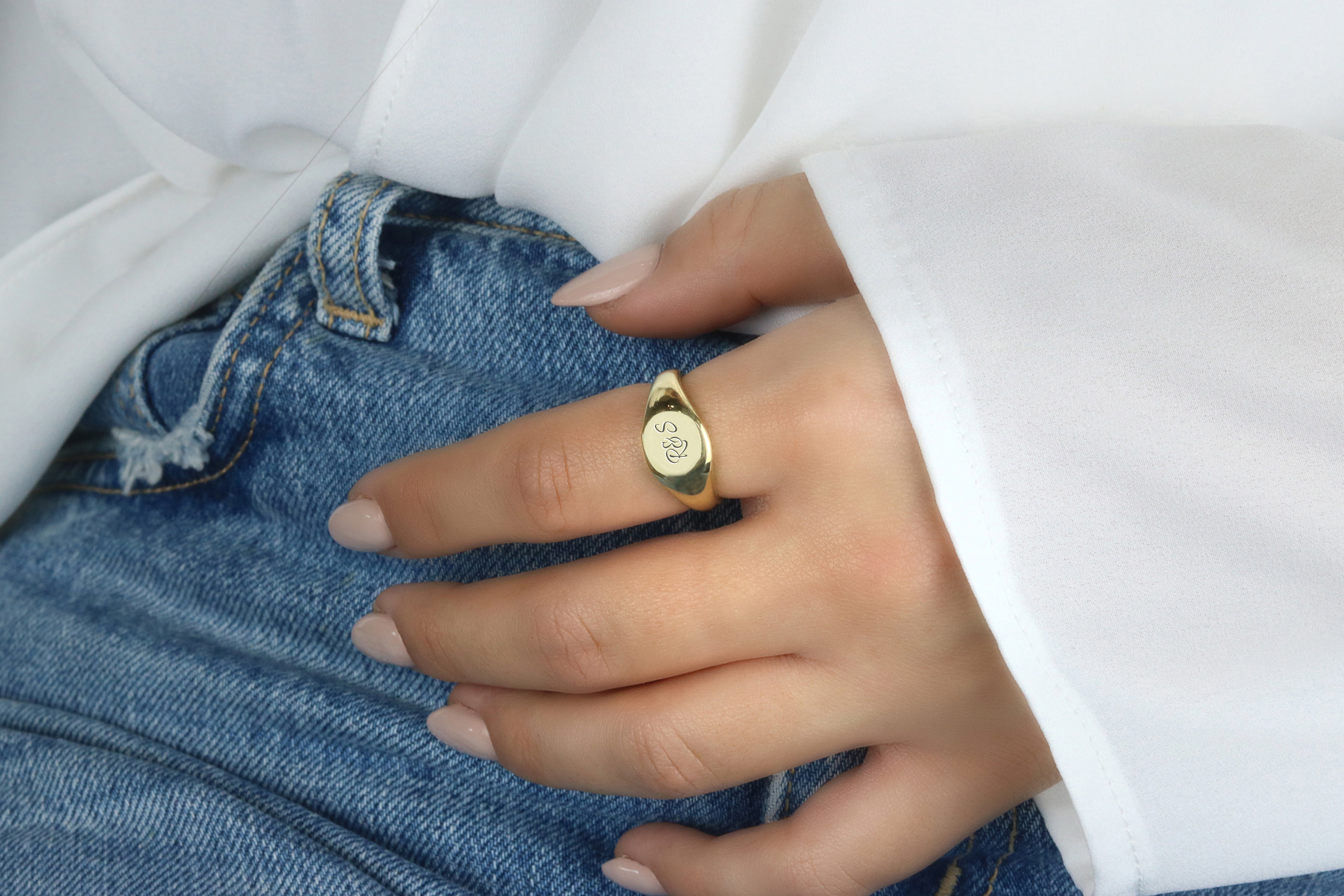 Personalized Handwritten Engraved Ring