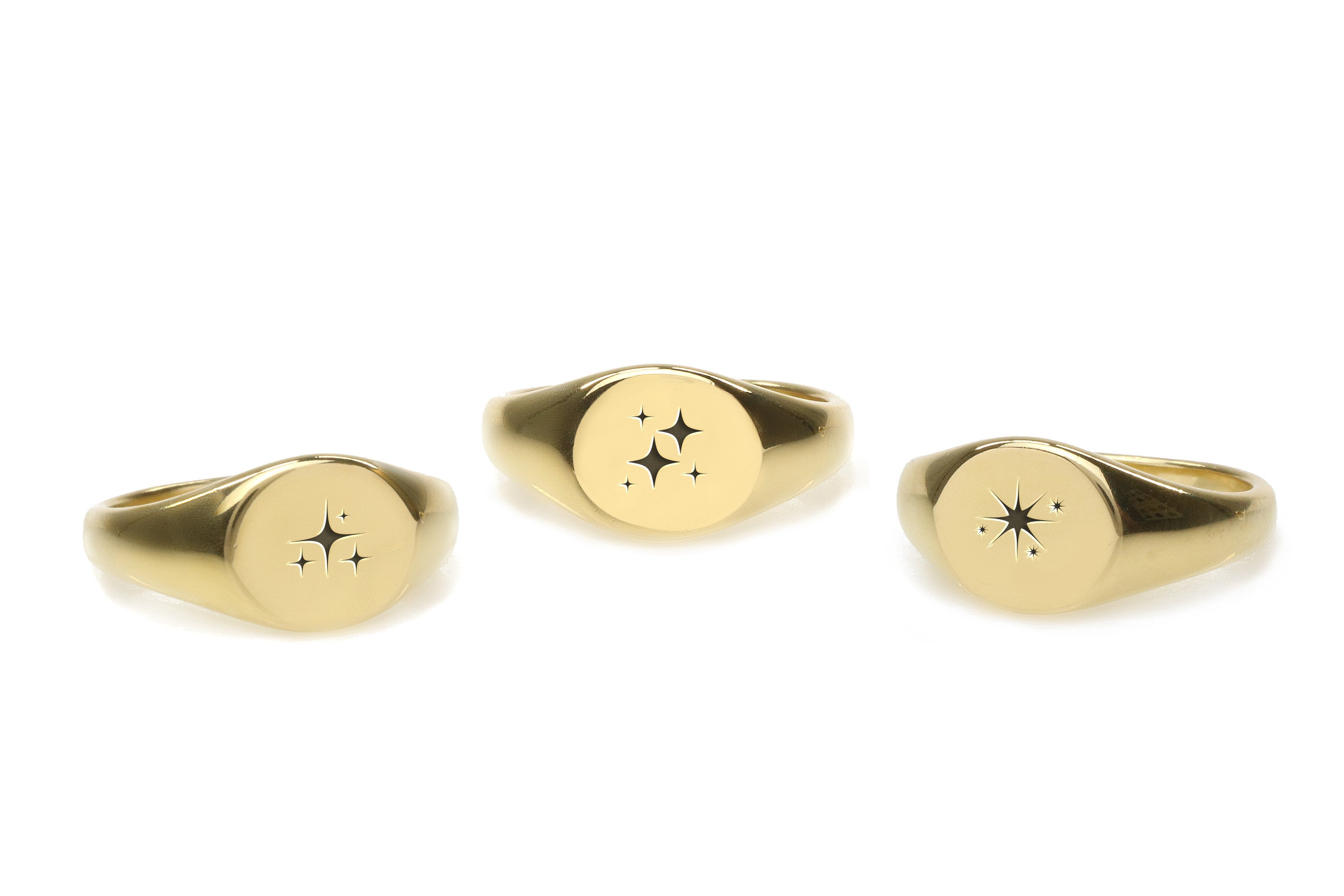 Cute Stars Engraved Ring