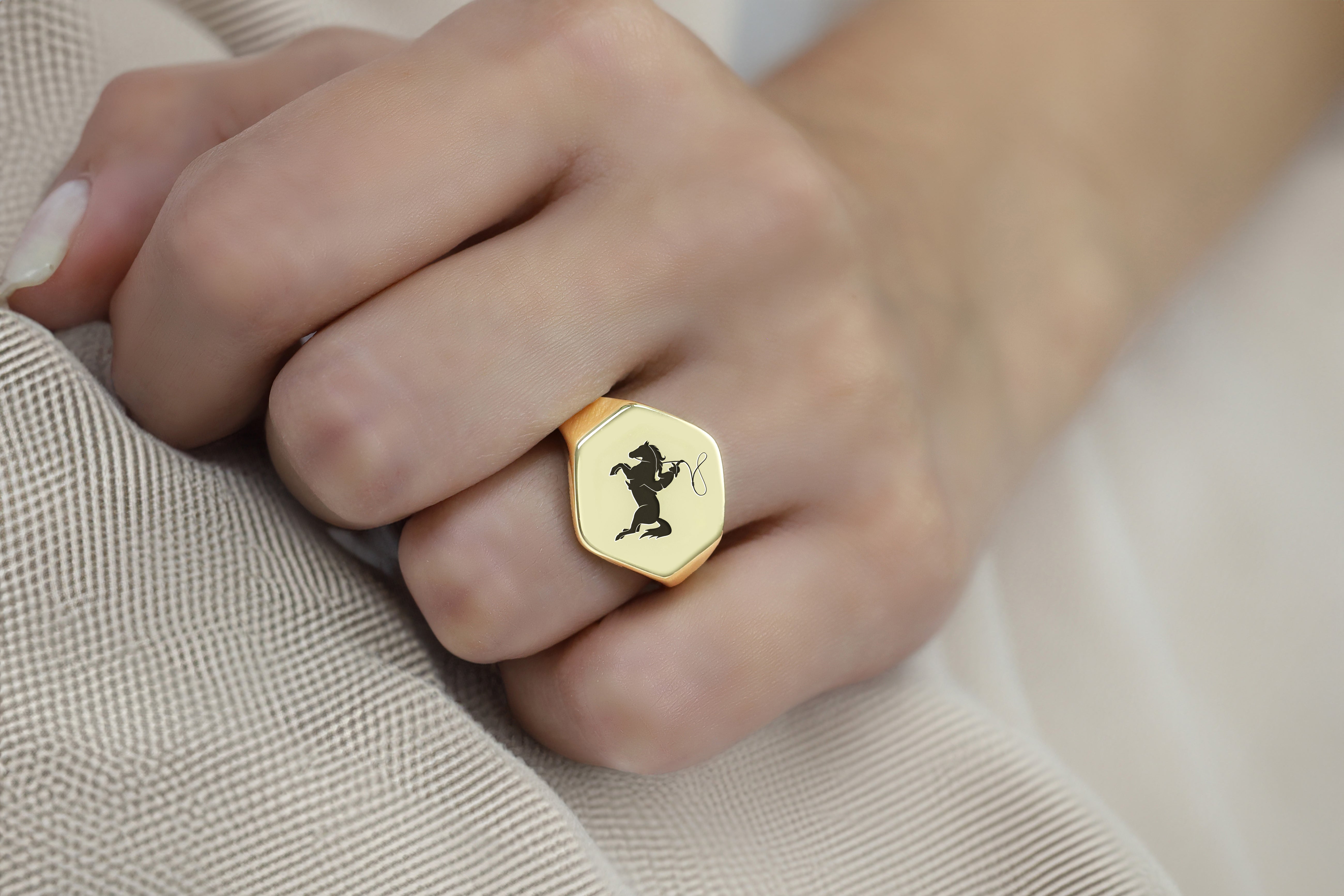 Custom Equestrian Signet Ring