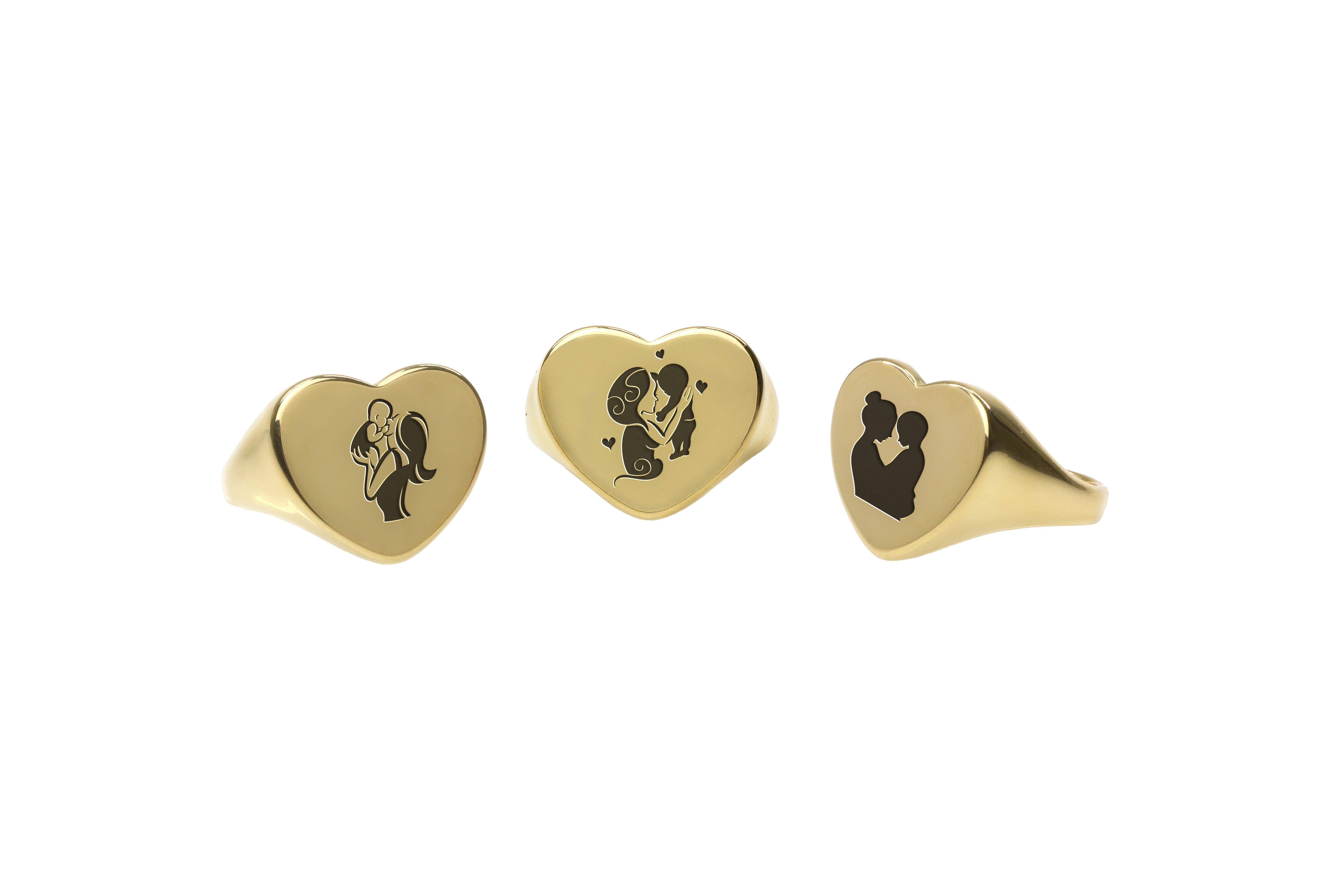 Gold Mother And Baby Ring