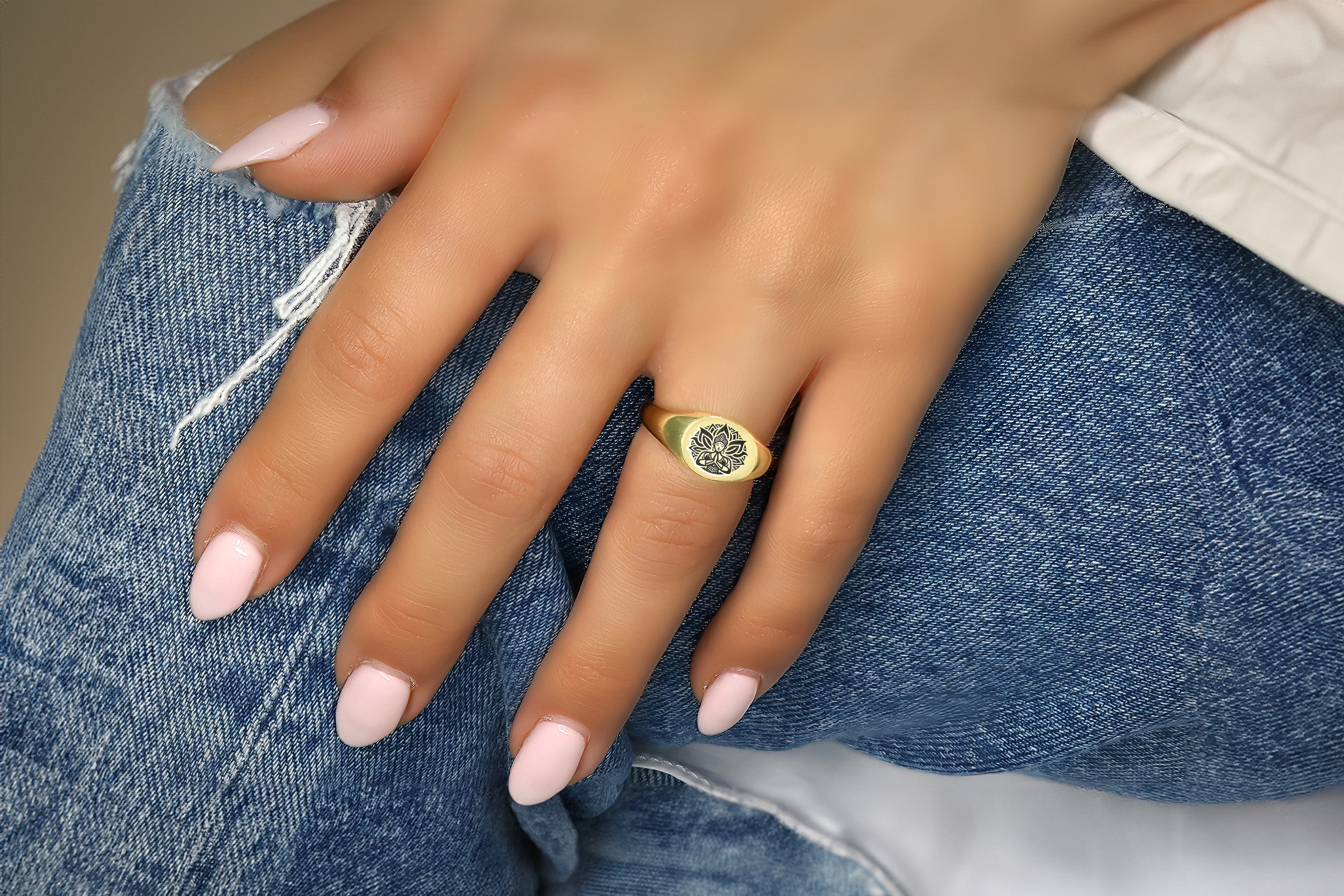 Meditation Engraved Ring