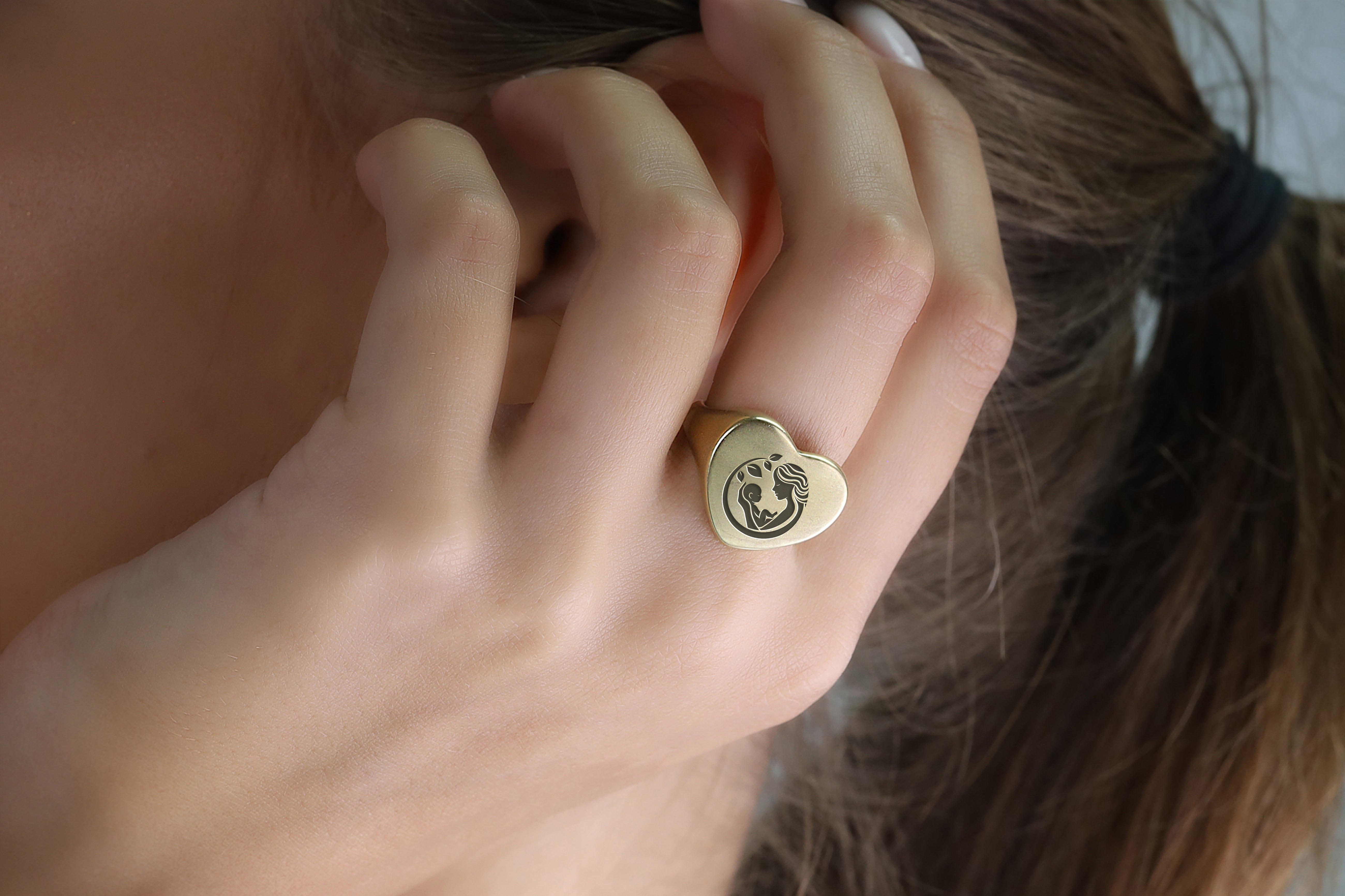 14k Gold Newborn Signet Ring