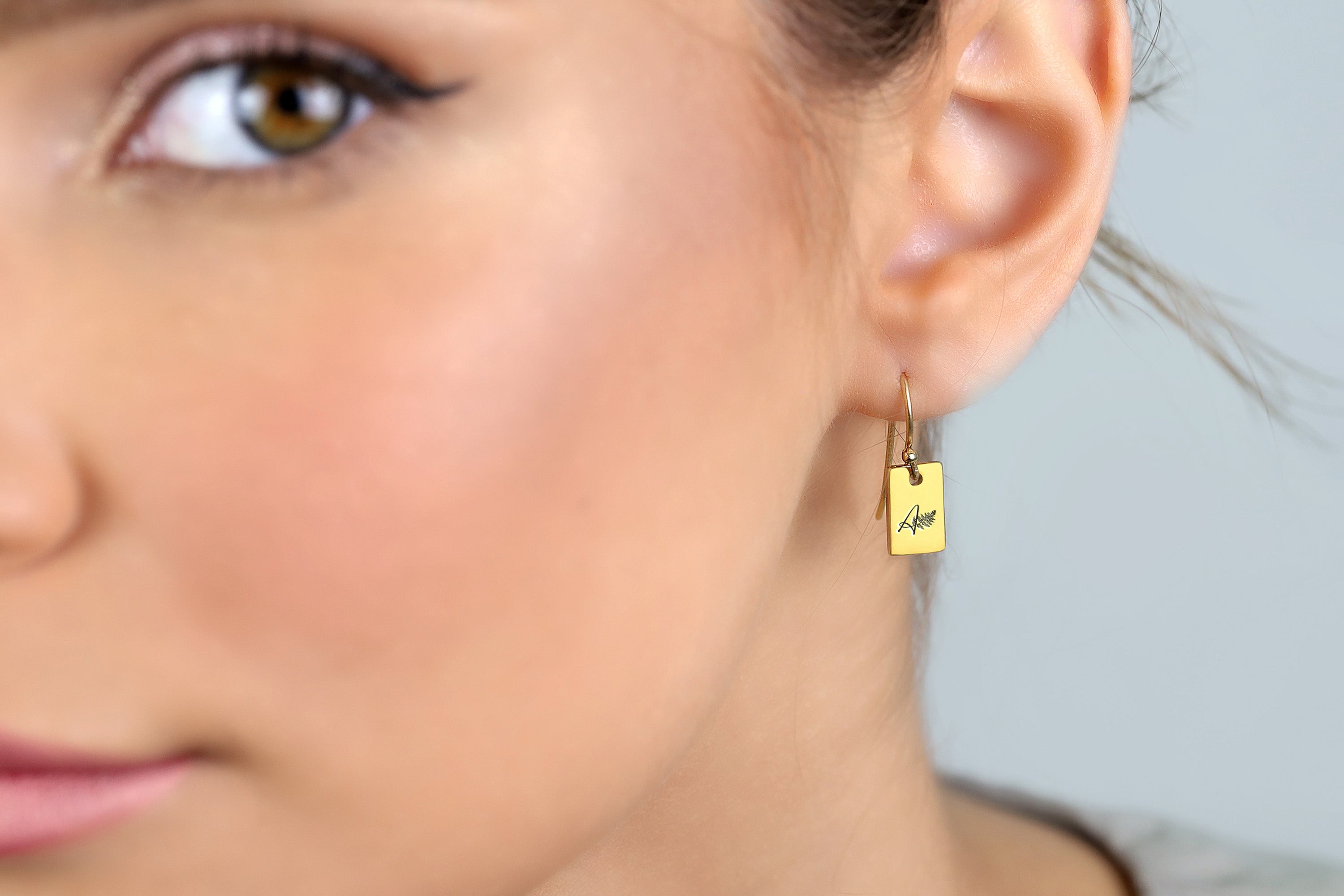 Leaf Letter Earrings