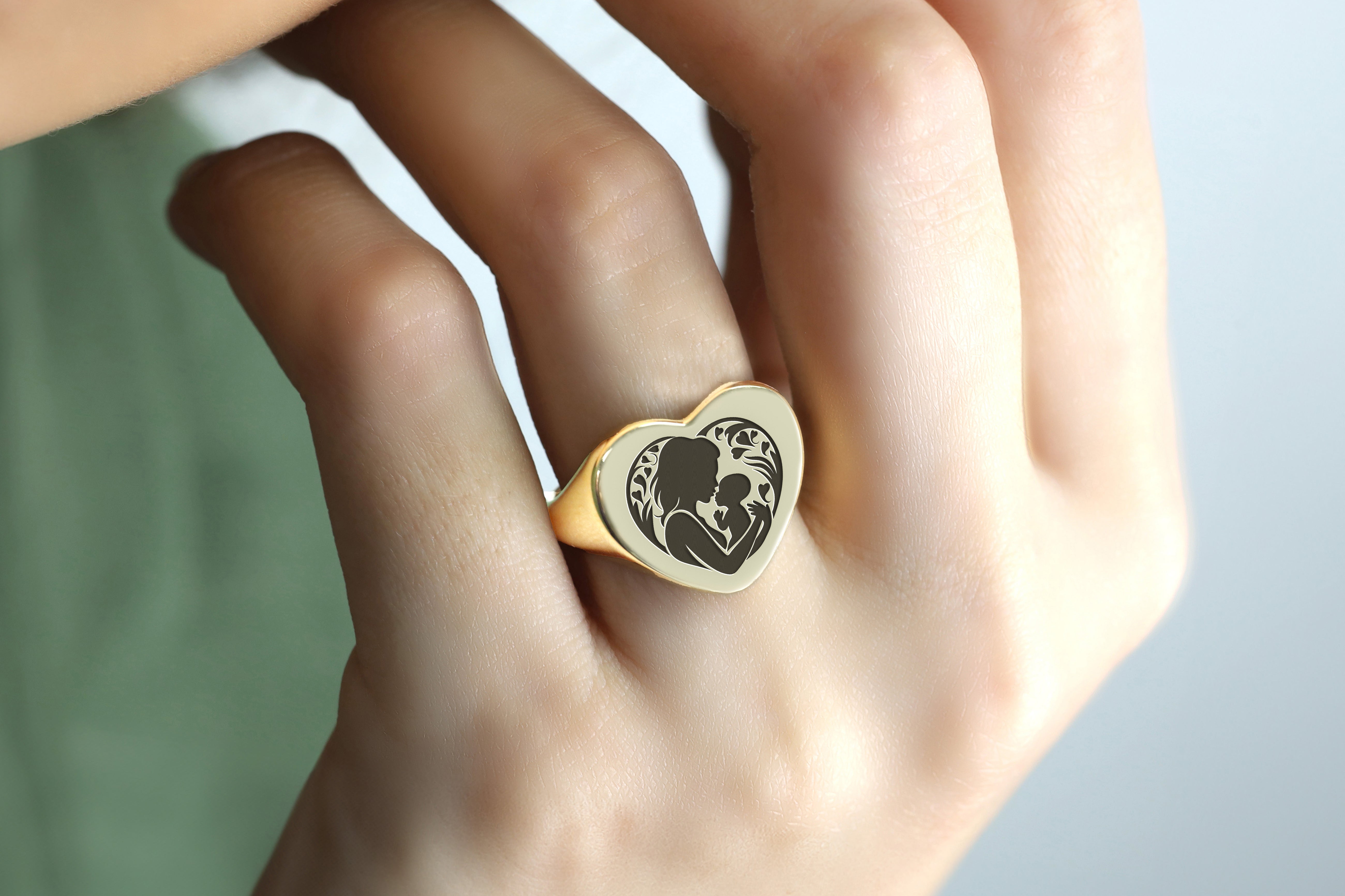 Engraved Mother Signet Ring