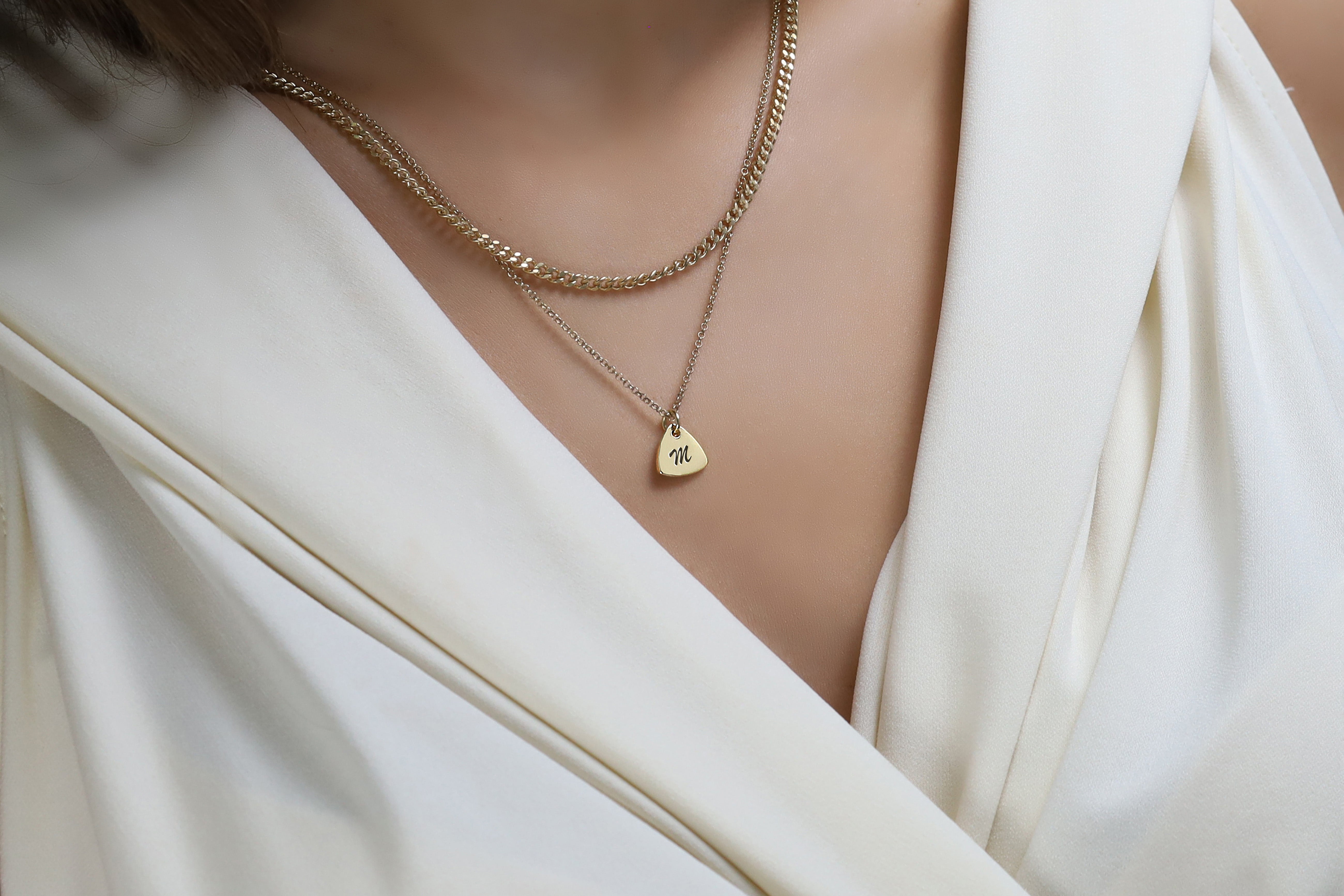 Handwritten Brushed Letter Necklace