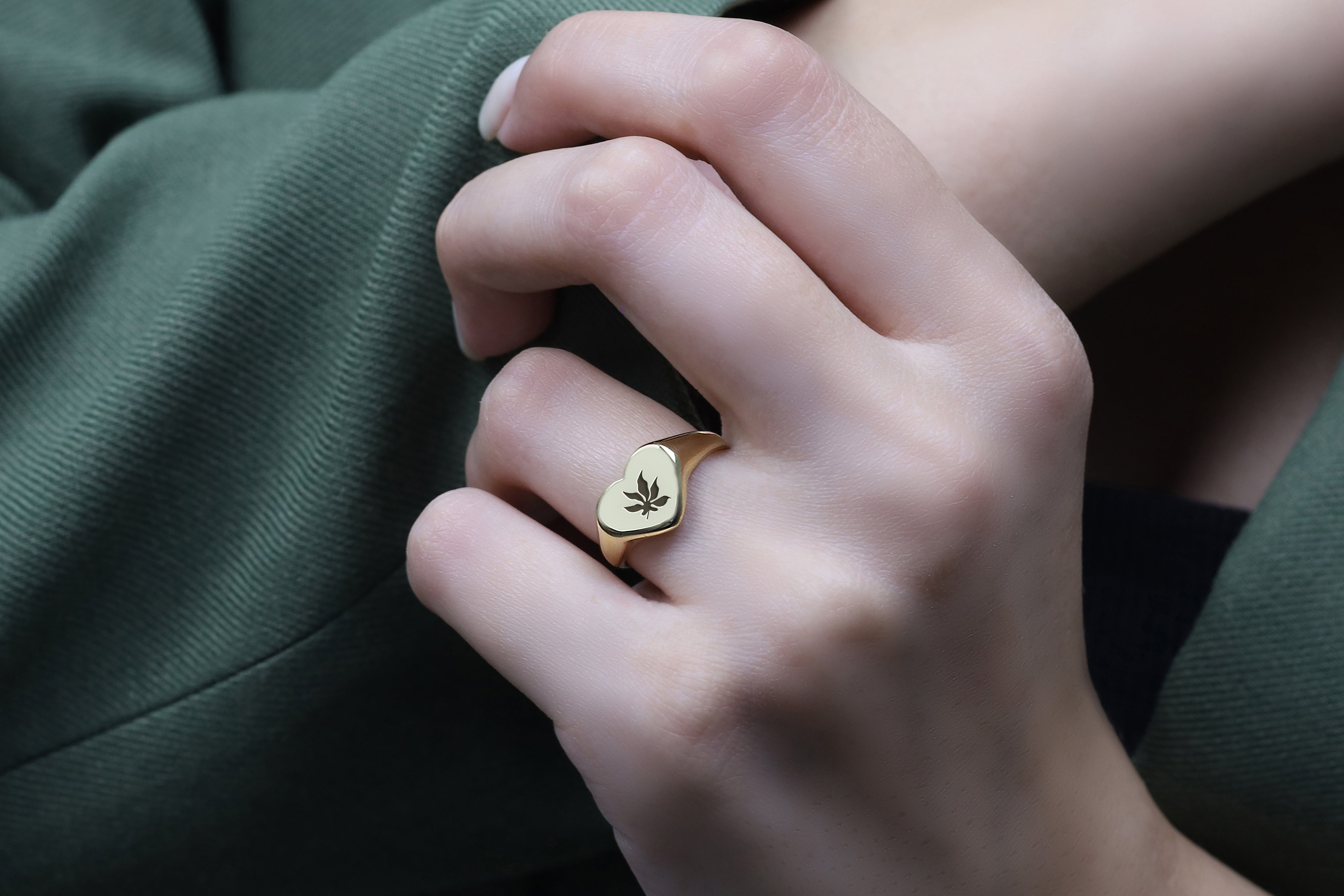 Autumn Leaf Engraved Ring