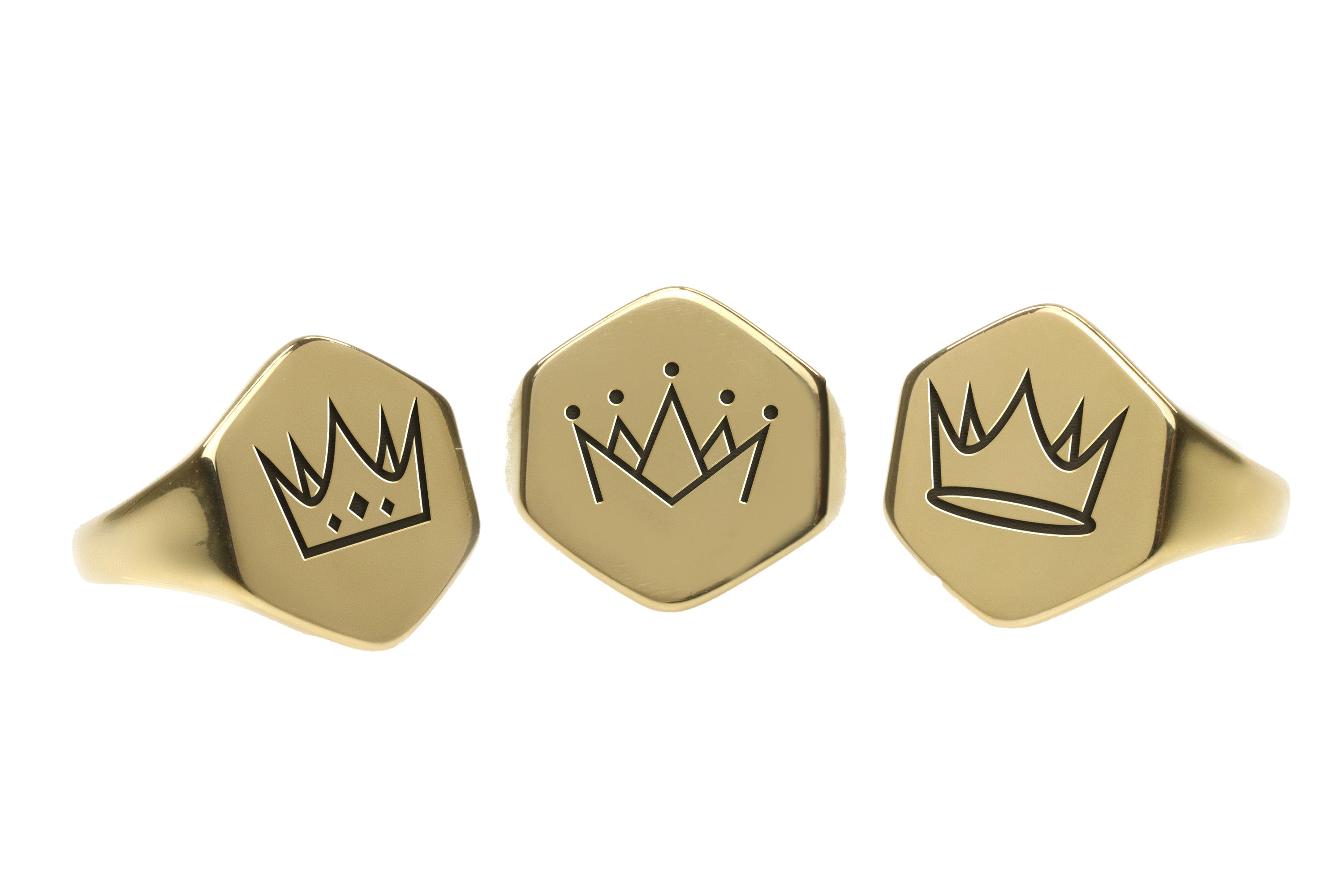 Crown Engraved Ring