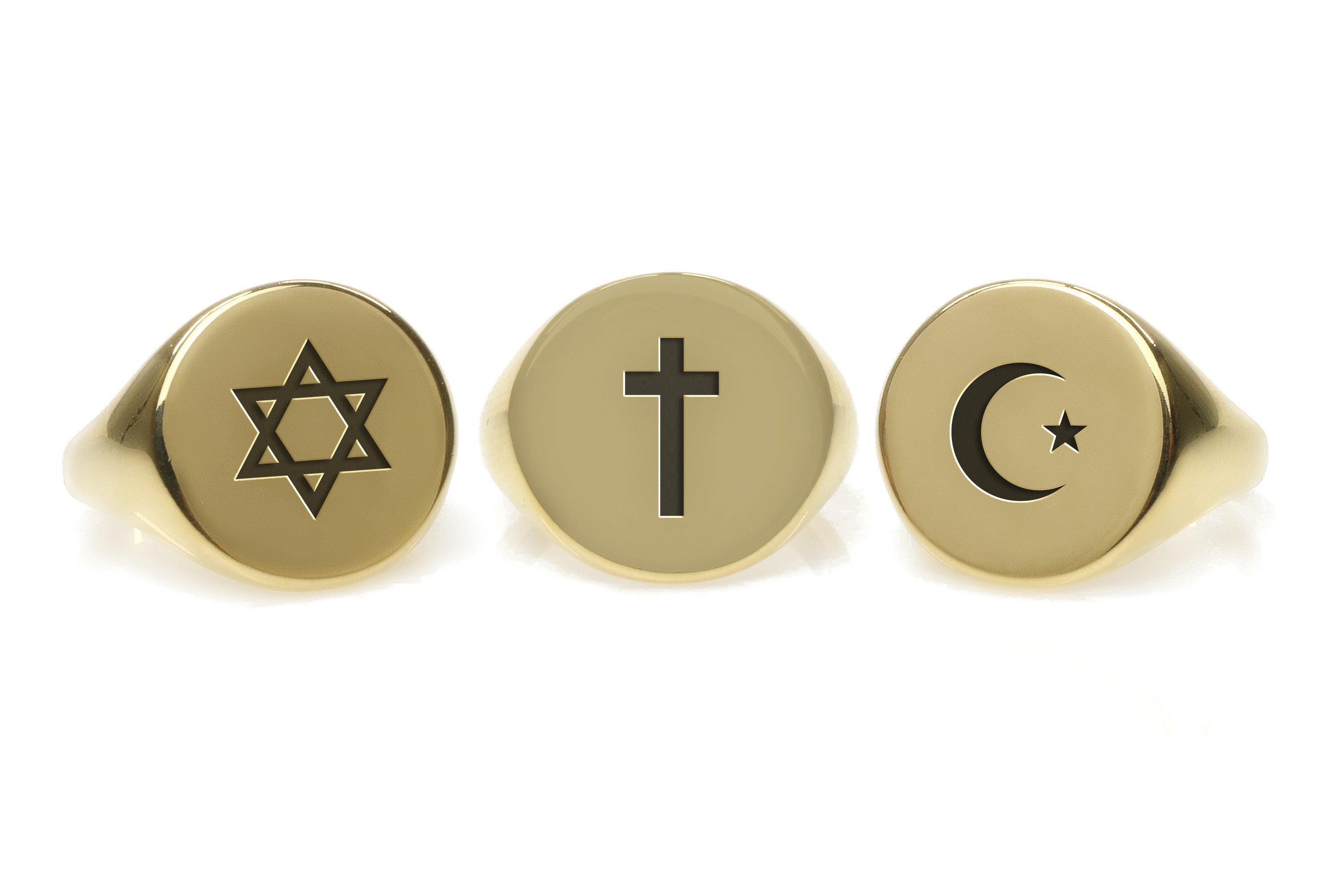 Round Cross Signet Ring