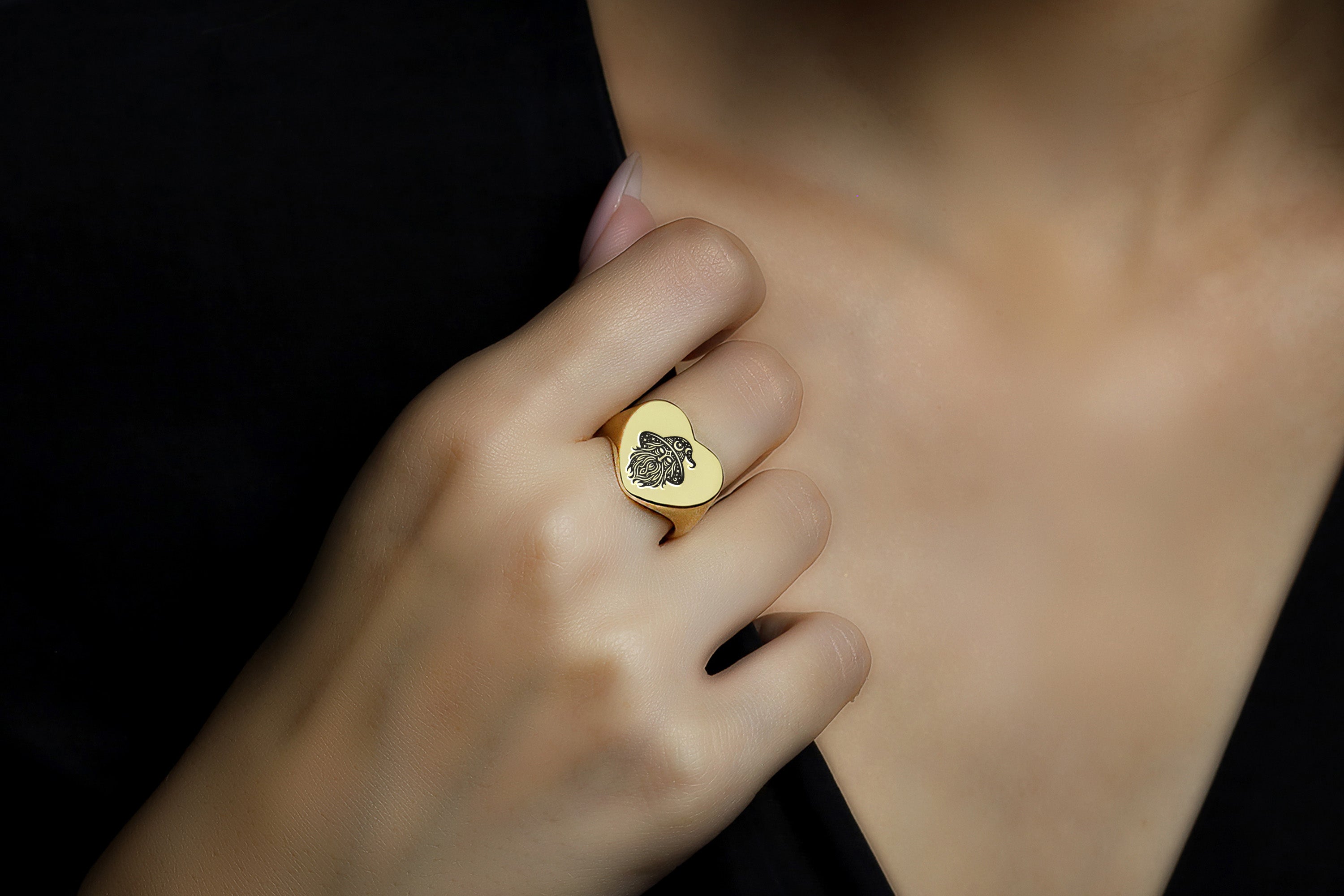 Custom Wizard Gold Signet Ring