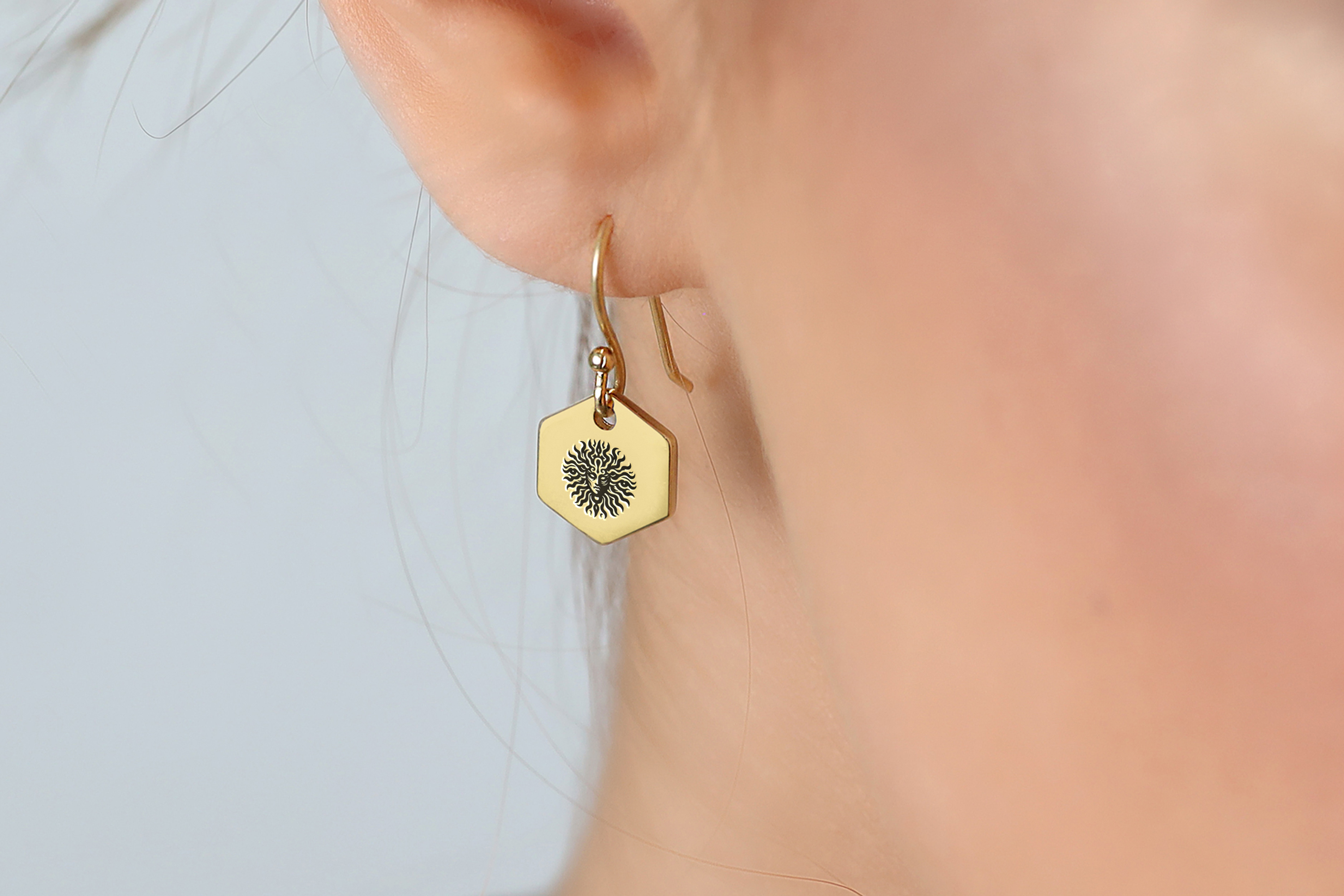 24k Gold Medusa Earrings