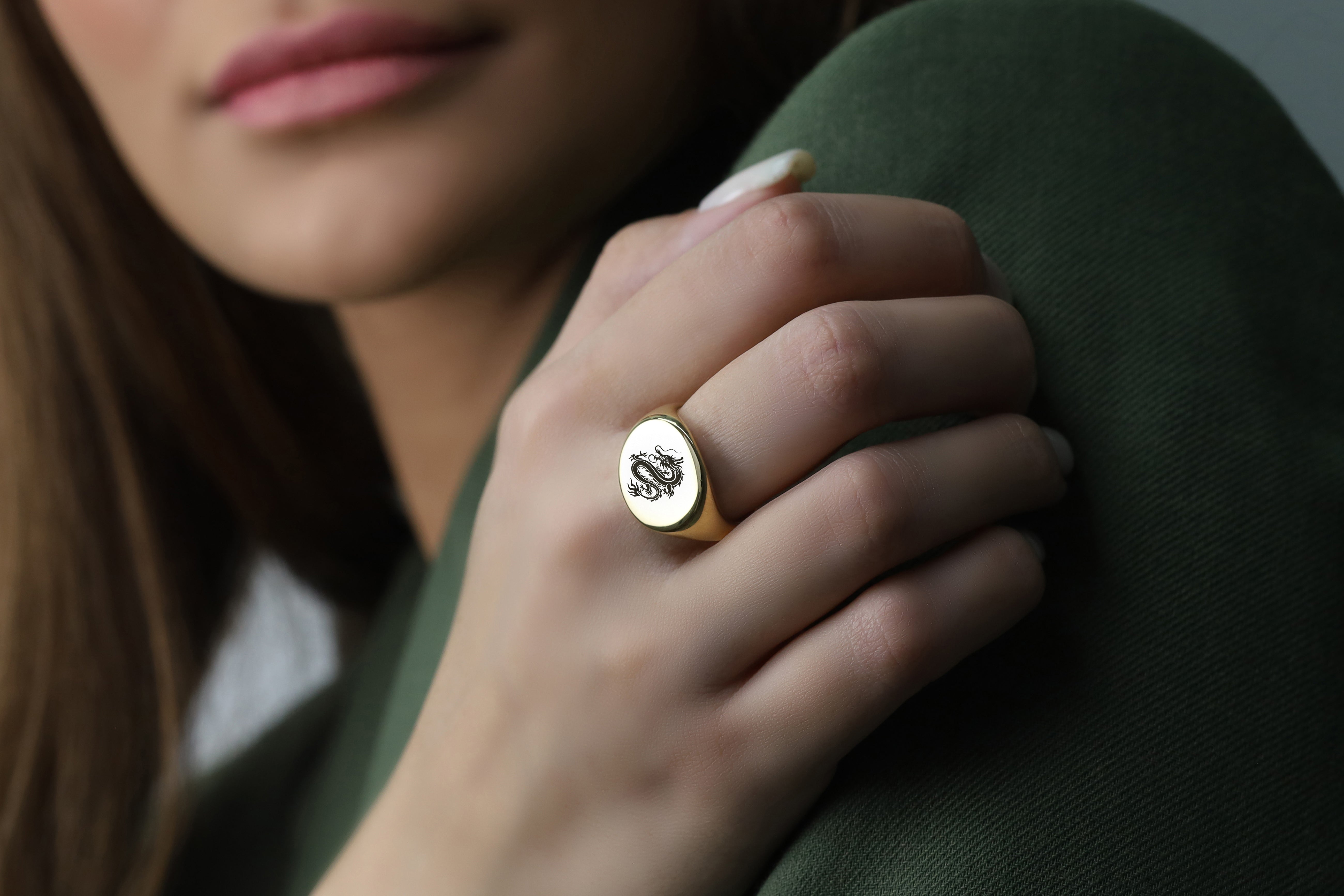 Chinese Dragon Engraving Ring