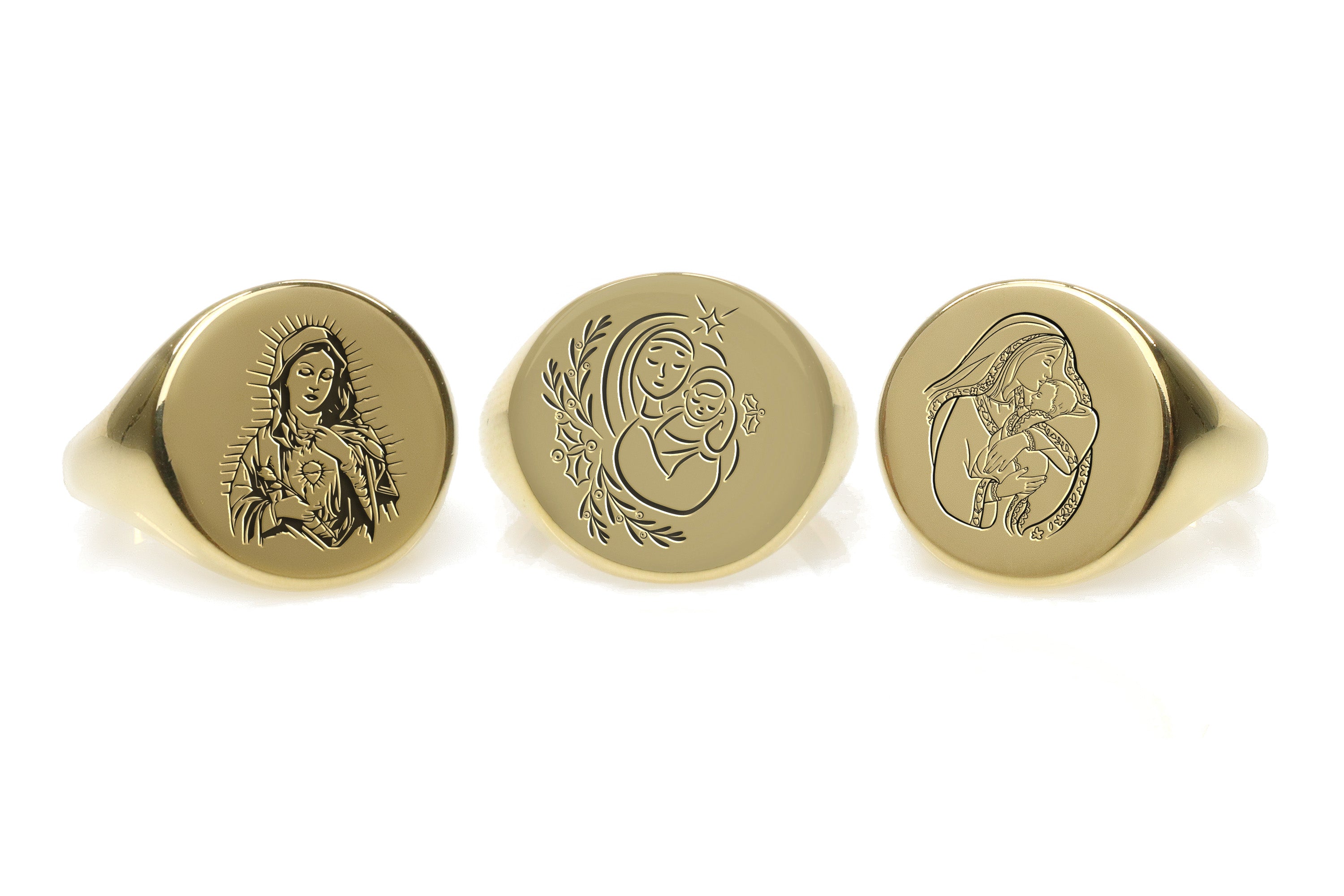 Mary And Jesus 14k Gold Ring