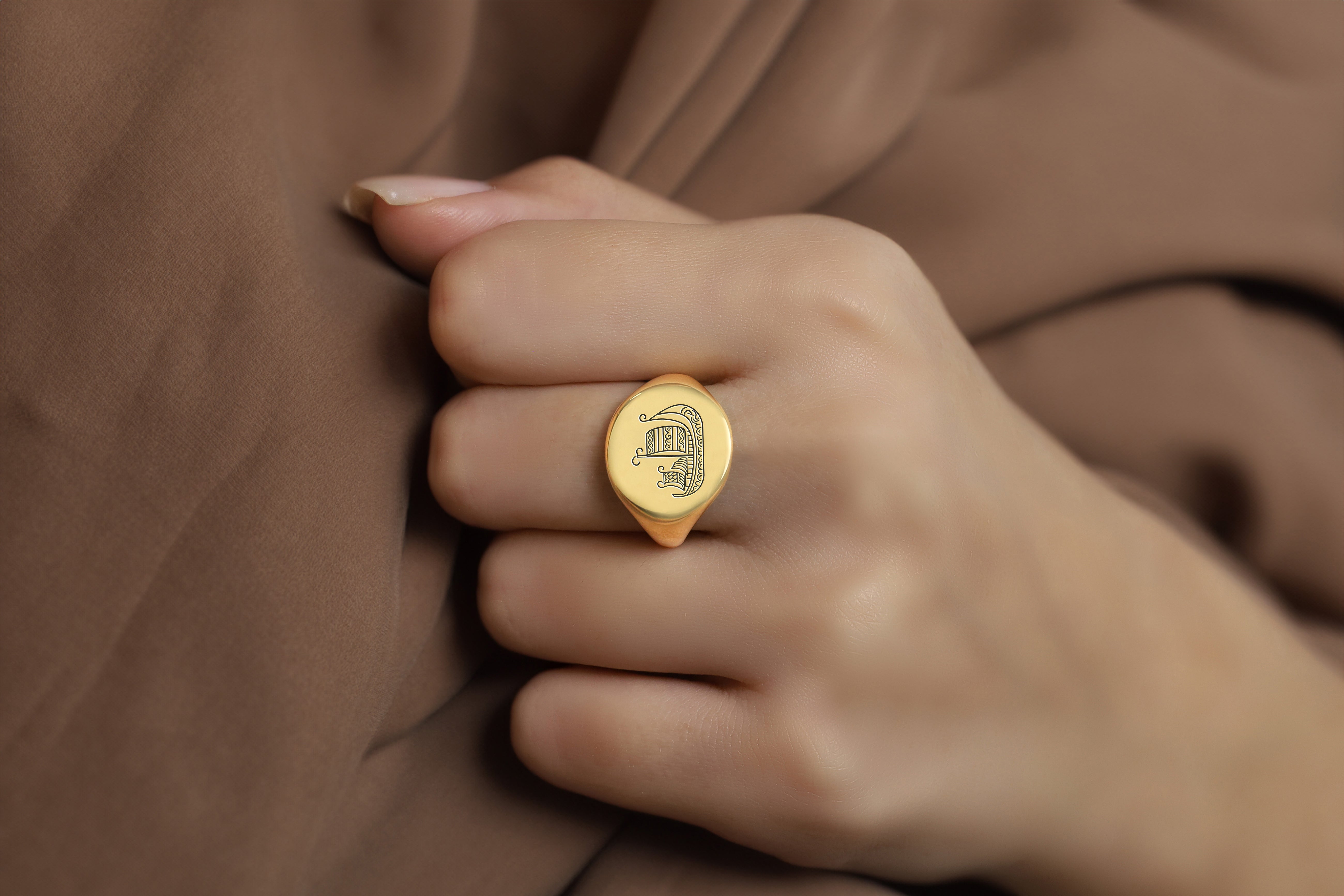 Engraved Viking Boat Ring