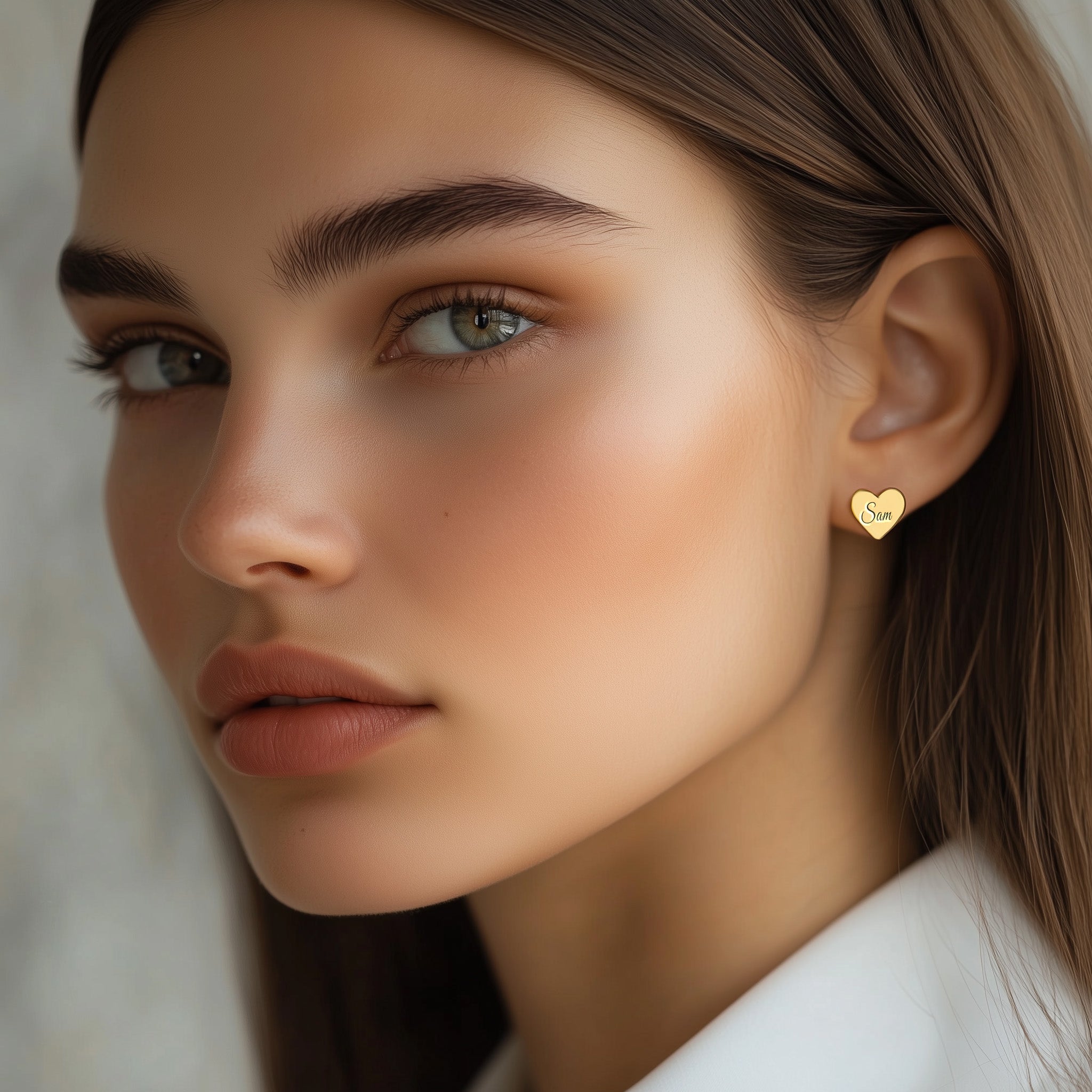 Heart Shaped Stud Earrings