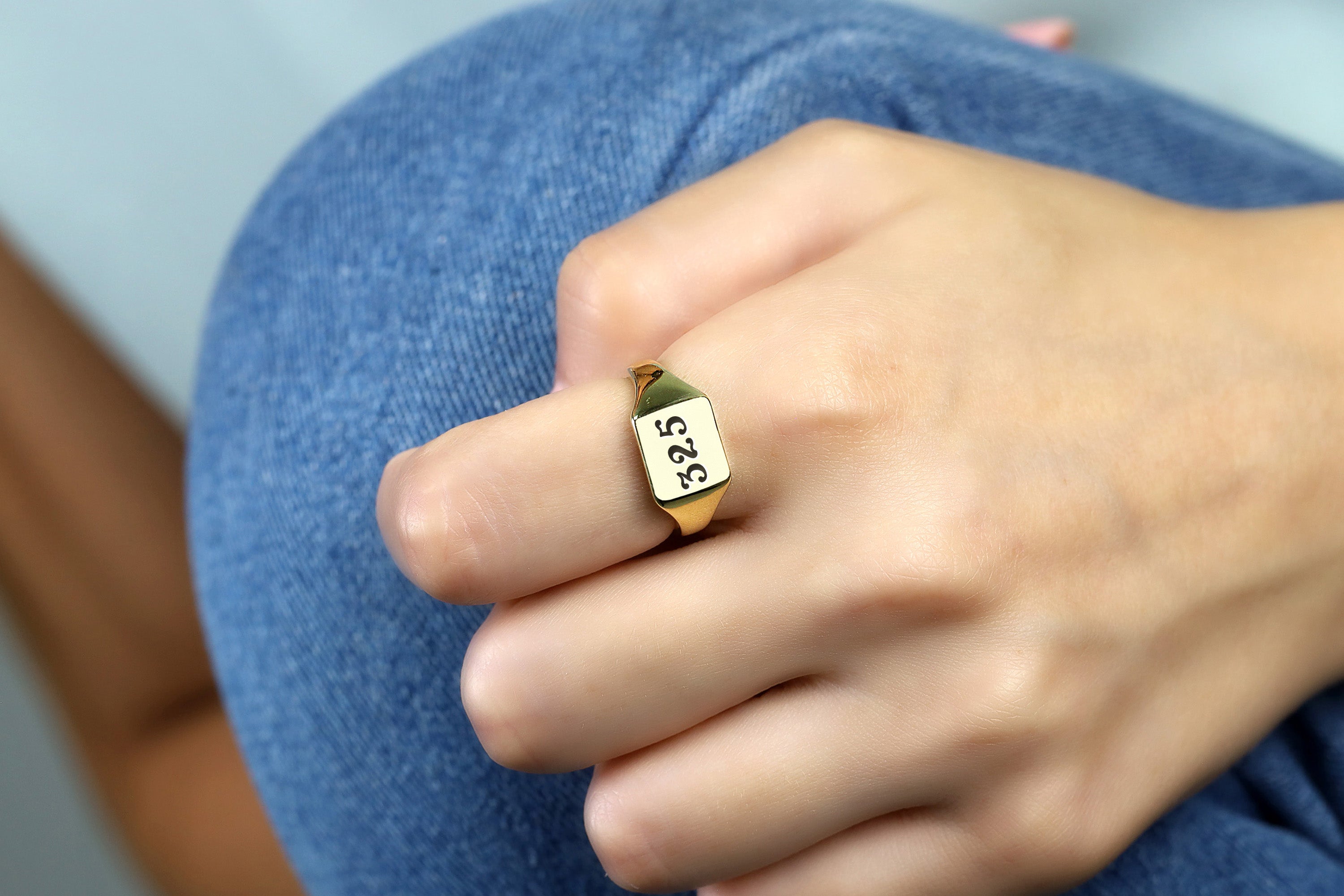 14k Gold Numeral Signet Ring